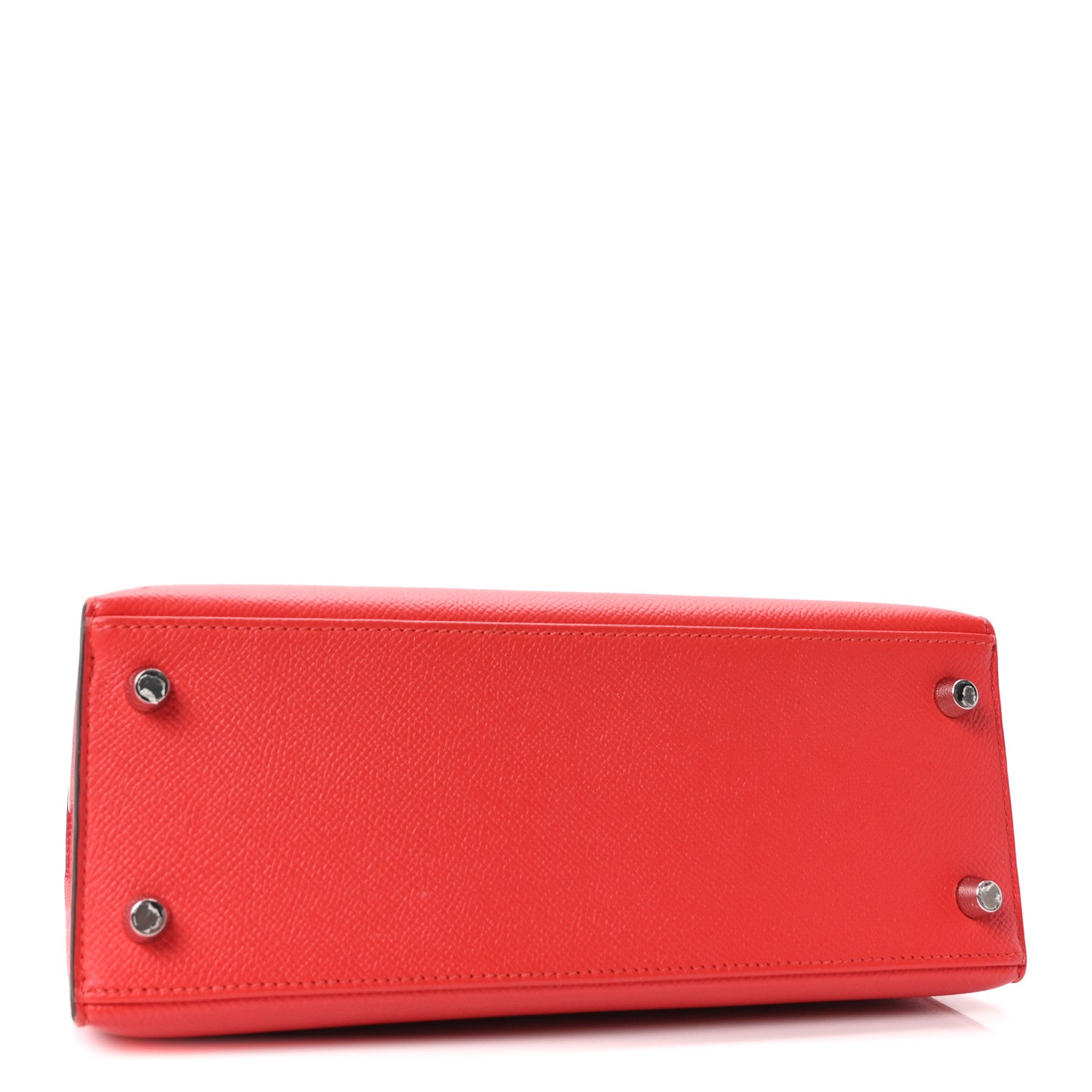 HERMES KELLY 25 SELLIER ROUGE CASAQUE EPSOM SILVER HARDWARE