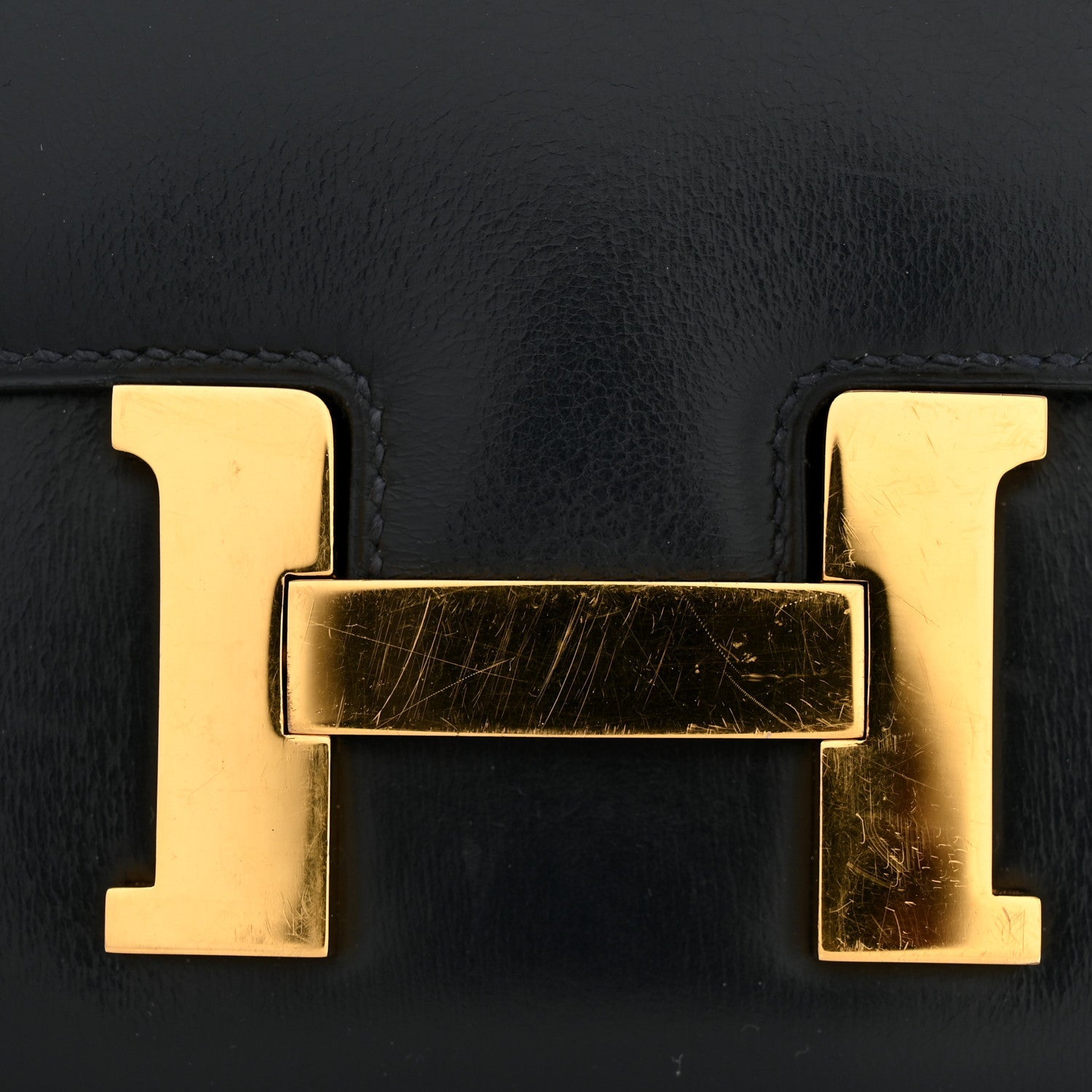 HERMES MINI CONSTANCE 18 BLEU MARINE BOX GOLD HARDWARE