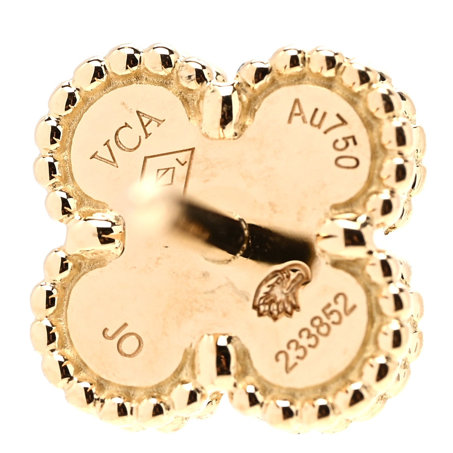 Van Cleef & Arpels 18K Yellow Gold Mother-of-Pearl Sweet Alhambra Earrings