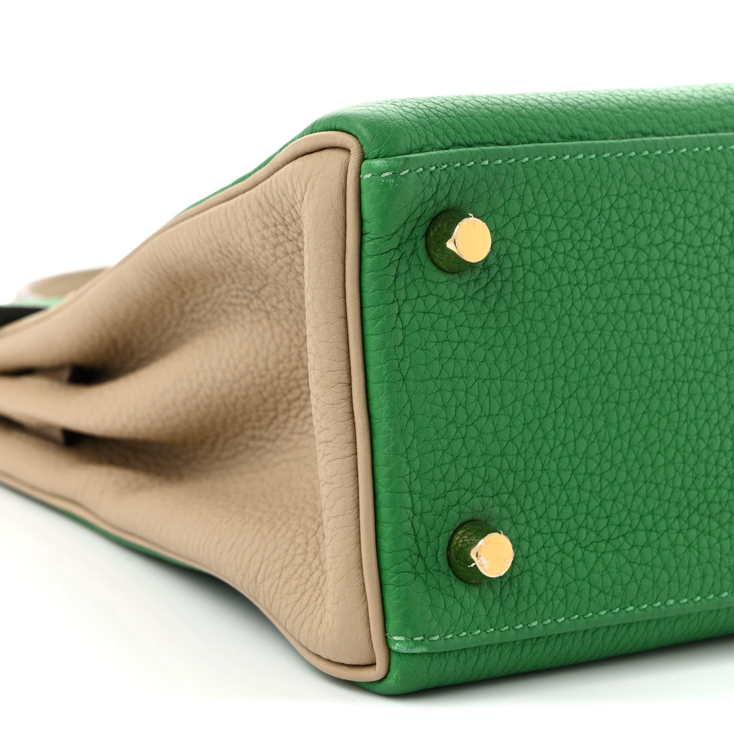 HERMES KELLY 25 HSS PERSONAL ORDER RETOURNE BAMBOU TRENCH TOGO BRUSHED GOLD HARDWARE