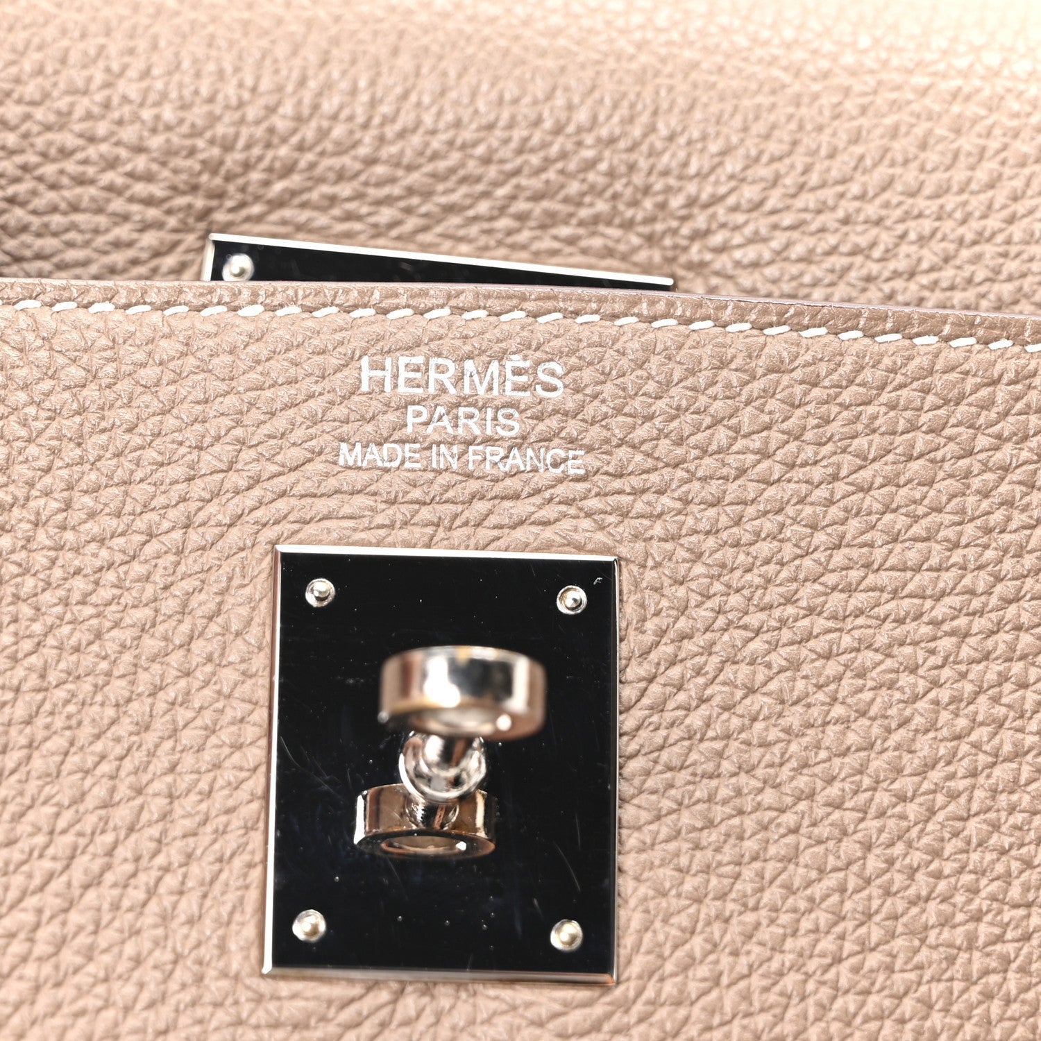 HERMES KELLY 40 RETOURNE ETOUPE TOGO SILVER HARDWARE
