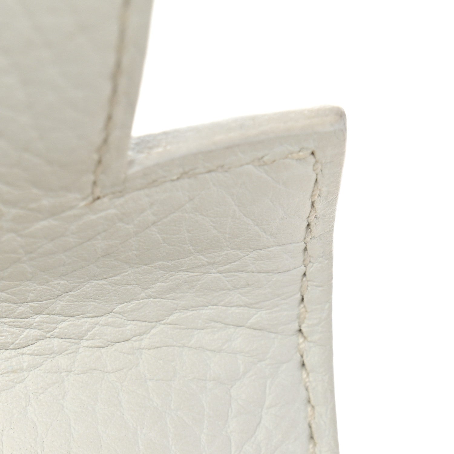 HERMES KELLY 32 RETOURNE WHITE TAURILLON CLEMENCE SILVER HARDWARE
