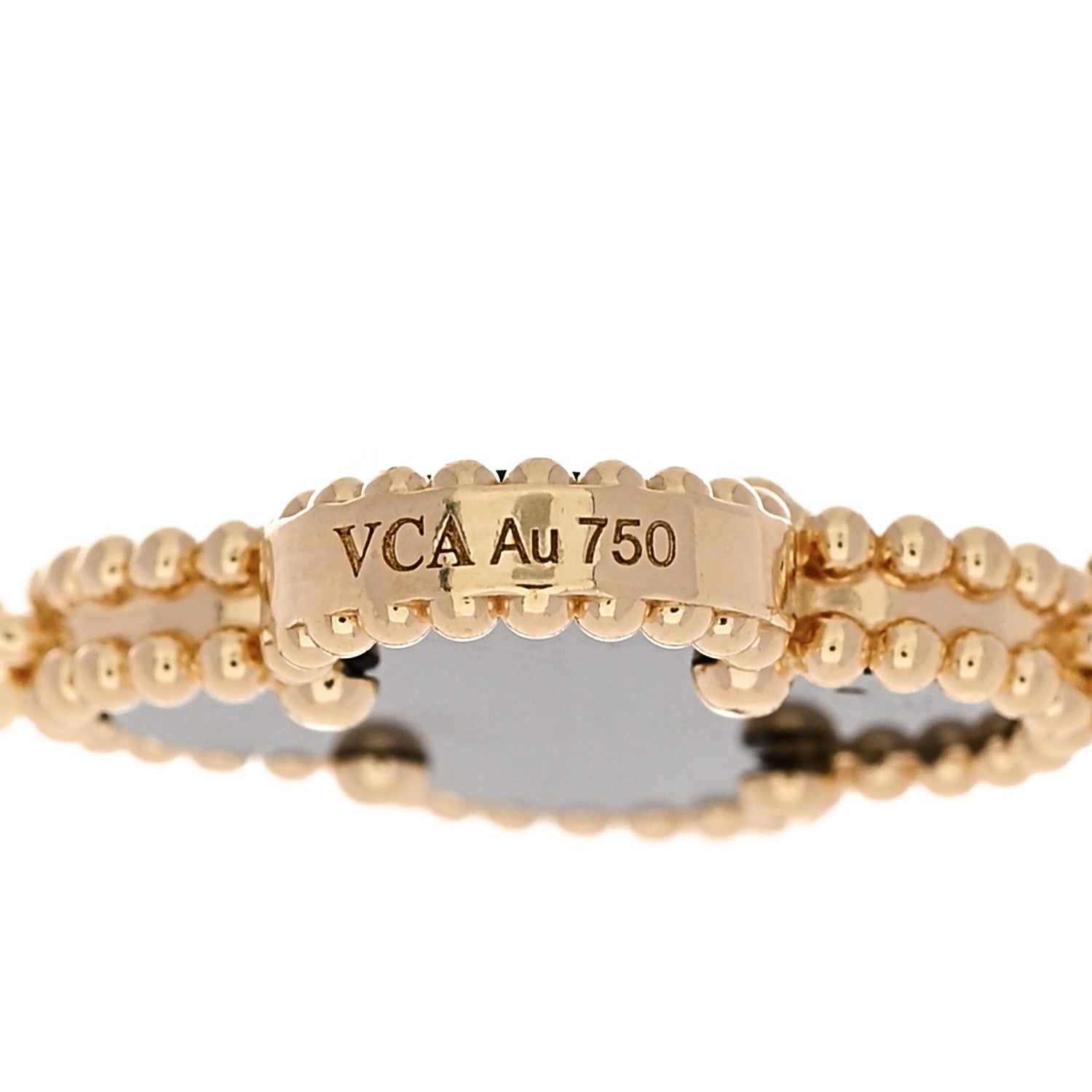 Van Cleef & Arpels 18K Yellow Gold Black Onyx 5 Motif Vintage Alhambra Bracelet