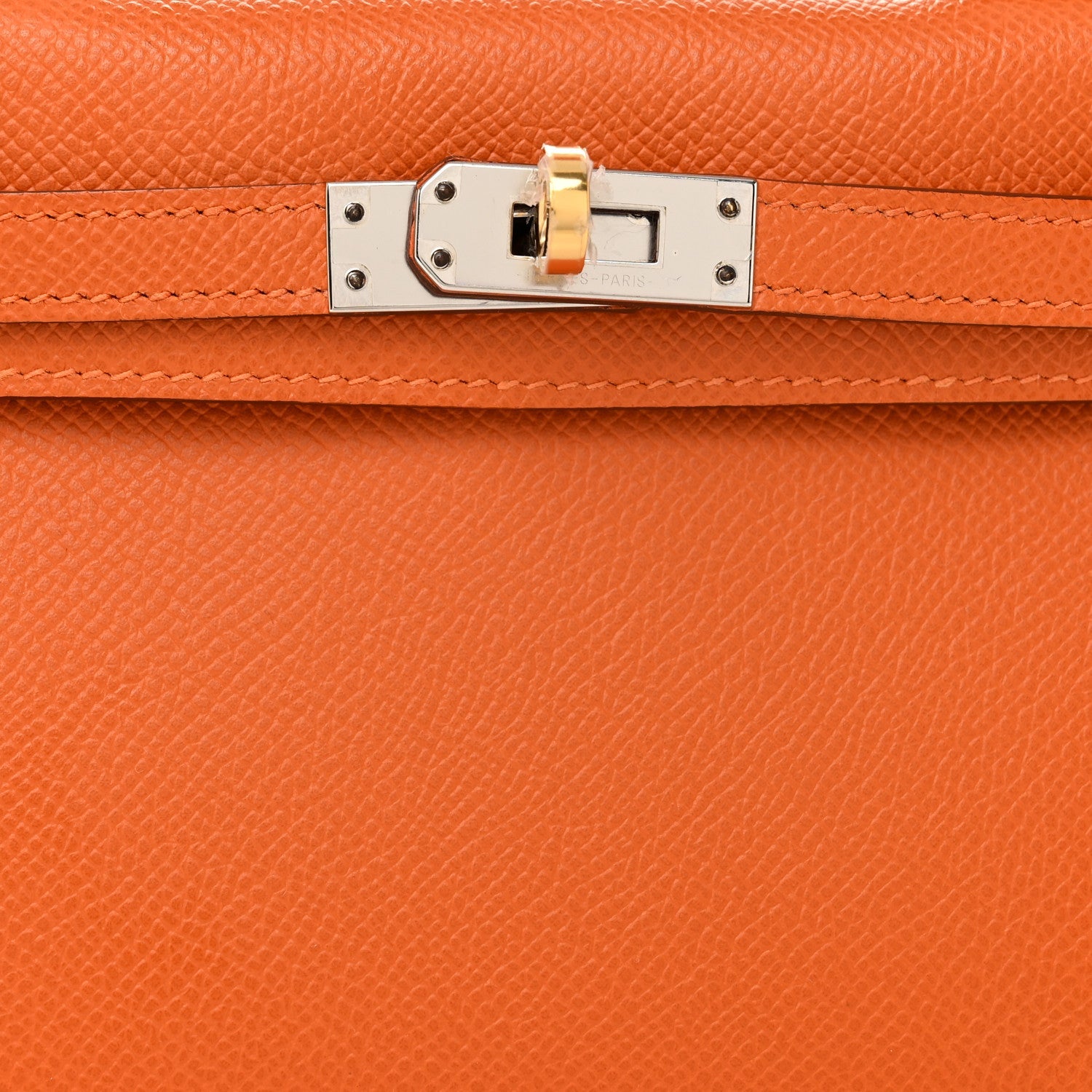 Hermes Mini Kelly 20 Sellier Orange Epsom Silver Hardware