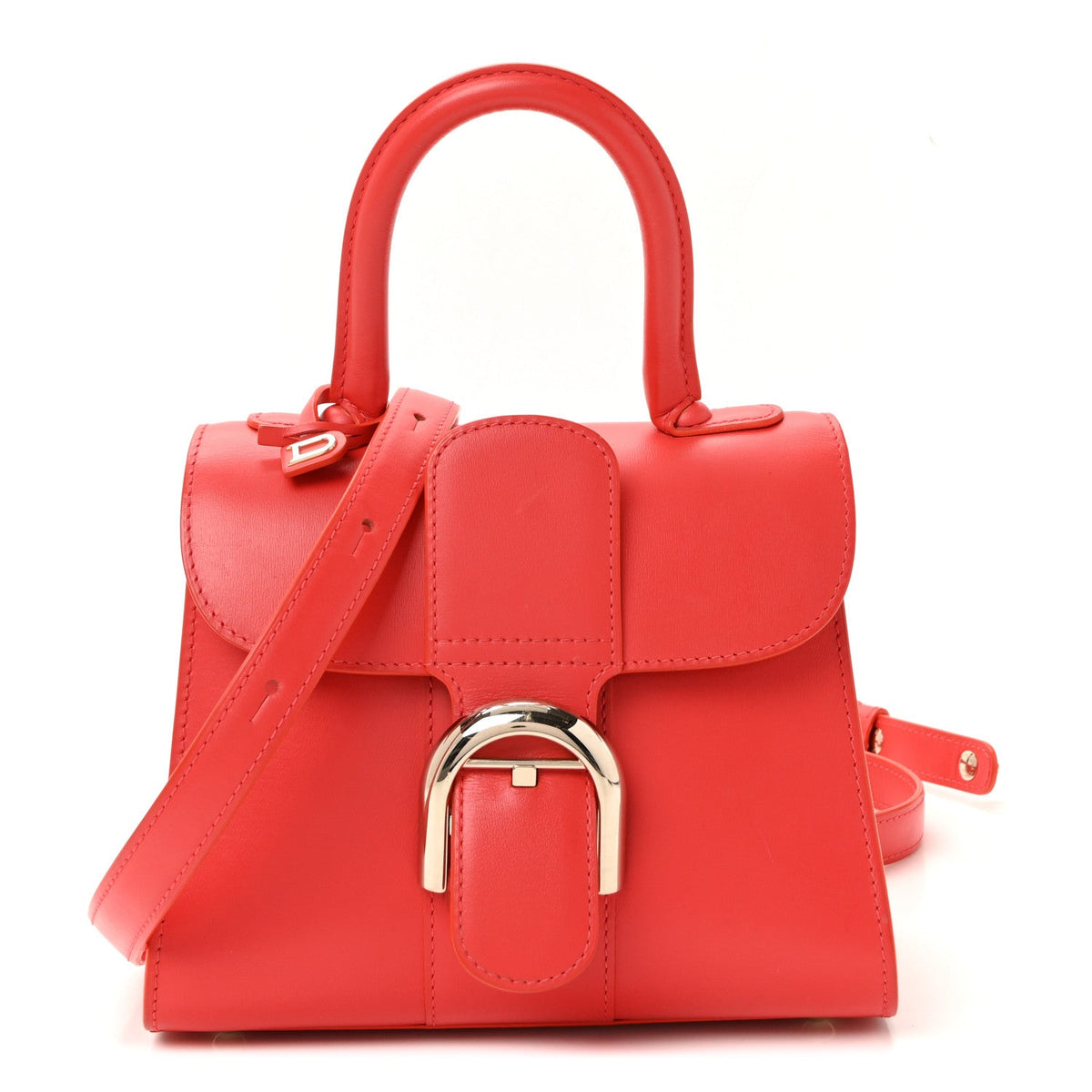 デルヴォー サーピケ ミニ ショルダー バッグ Coral ボックスカーフ 