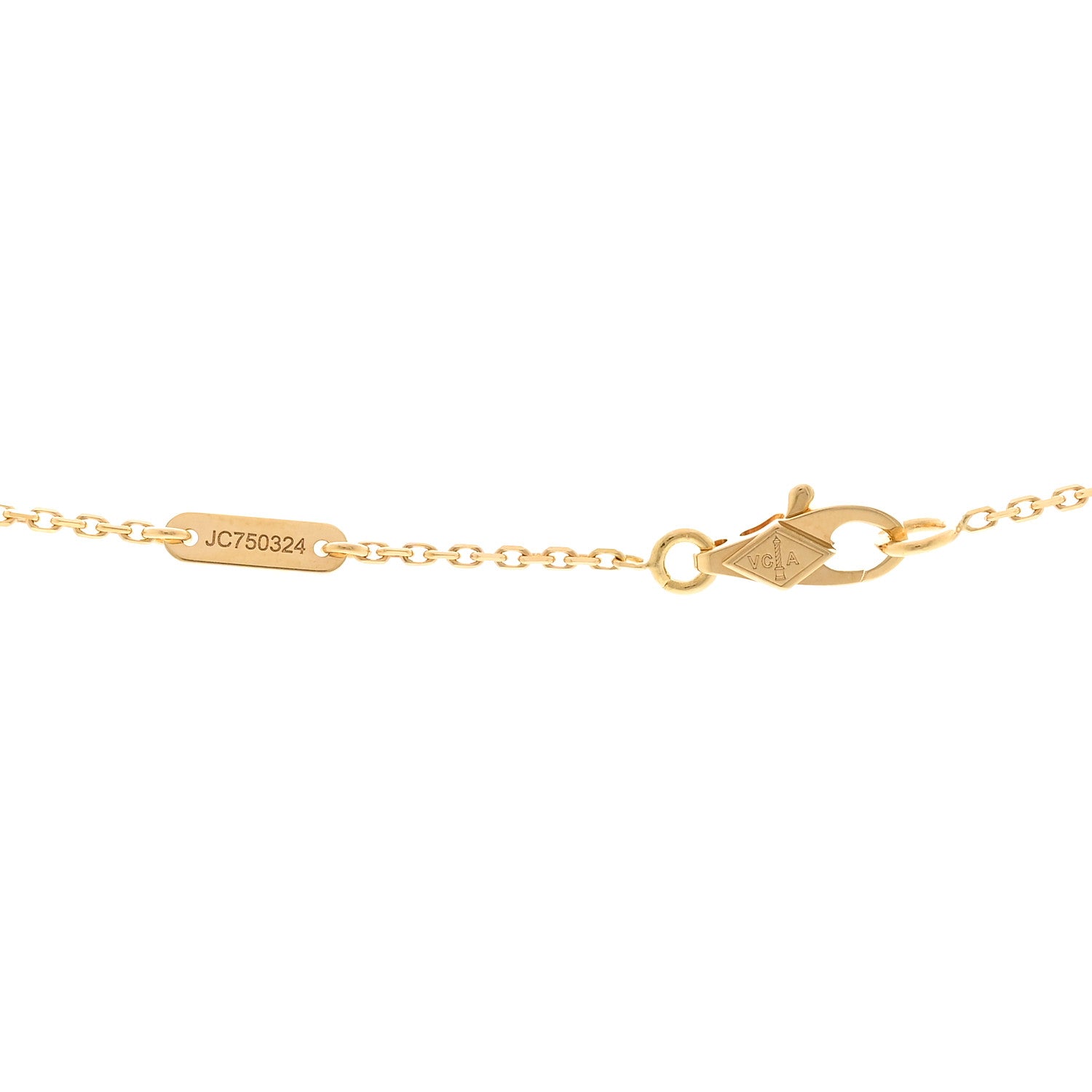 VAN CLEEF & ARPELS 18K YELLOW GOLD MOTHER-OF-PEARL SWEET ALHAMBRQA PENDANT NECKLACE