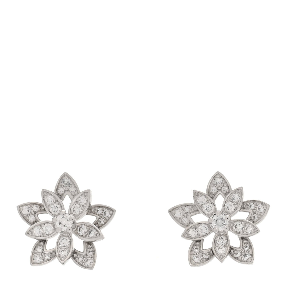 ヴァンクリーフ&アーペル ミニ ロータス ピアス ダイヤモンド 18K ホワイトゴールド VAN CLEEF & ARPELS MINI LOTUS EARRINGS DIAMOND 18K WHITE GOLD