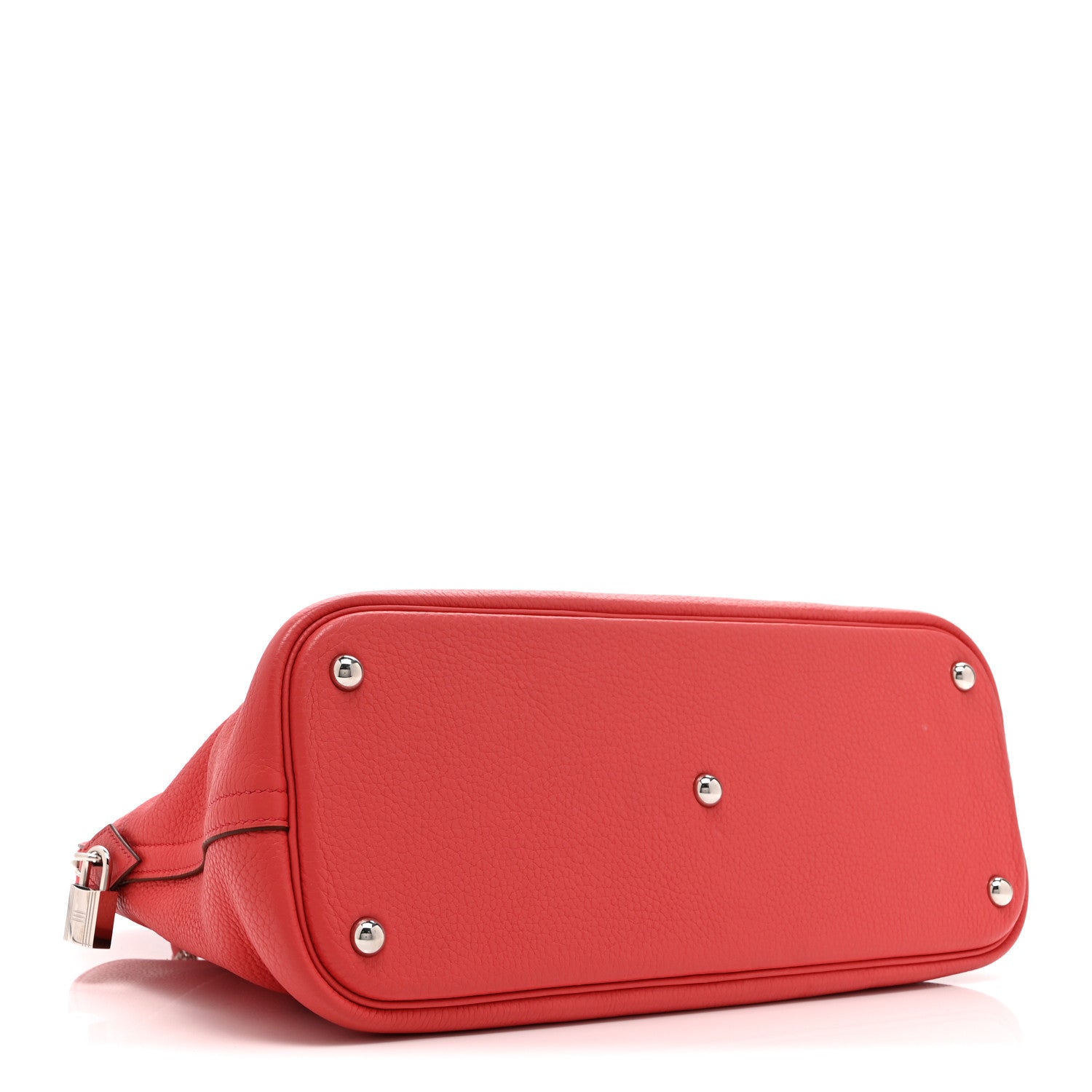 HERMES BOLIDE 35 ROUGE CASAQUE TAURILLON CLEMENCE SILVER HARDWARE