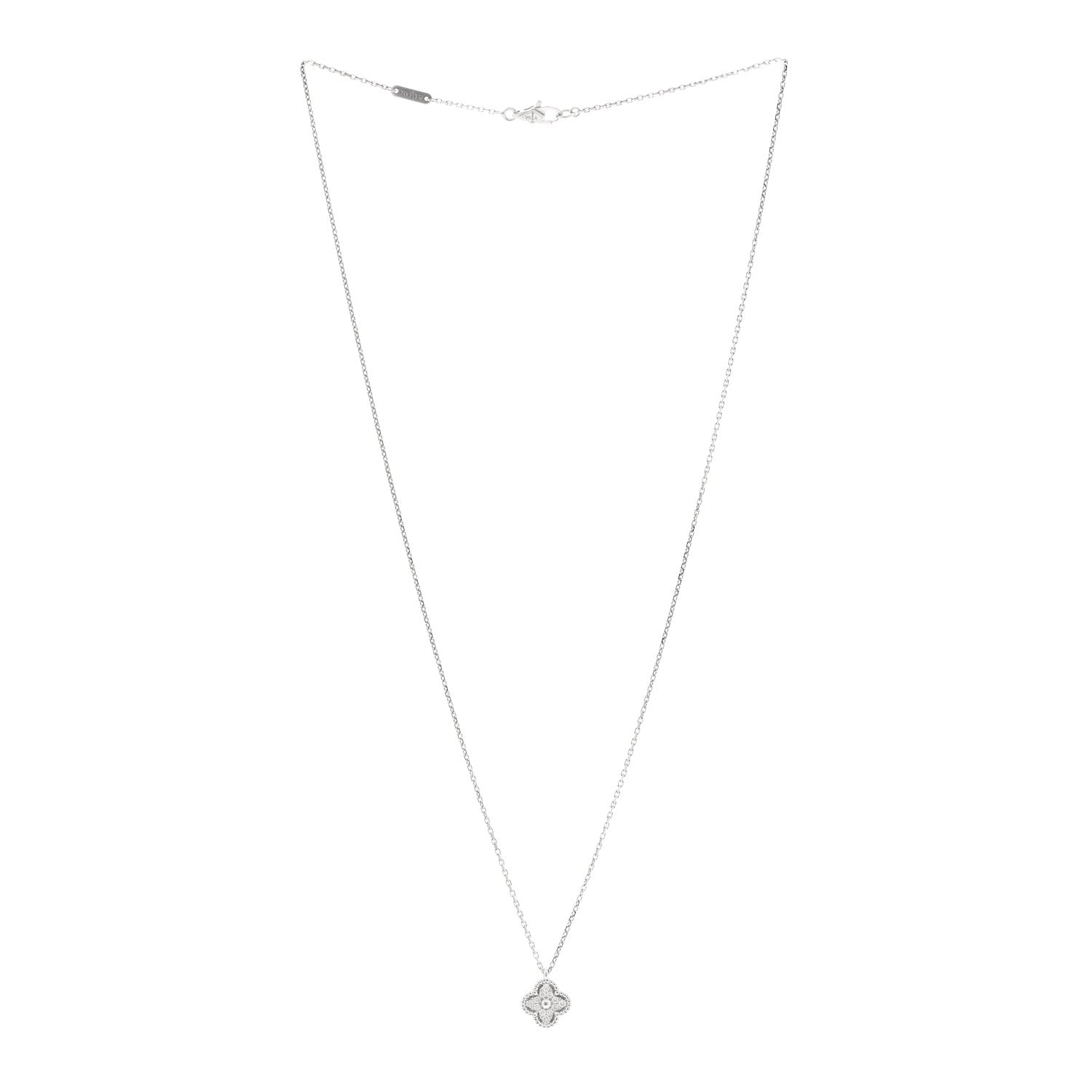 ヴァンクリーフ&アーペル スウィートアルハンブラ ペンダントネックレス ダイヤモンド 18K ホワイトゴールド VAN CLEEF & ARPELS SWEET ALHAMBRA PENDANT NECKLACE DIAMOND 18K WHITE GOLD