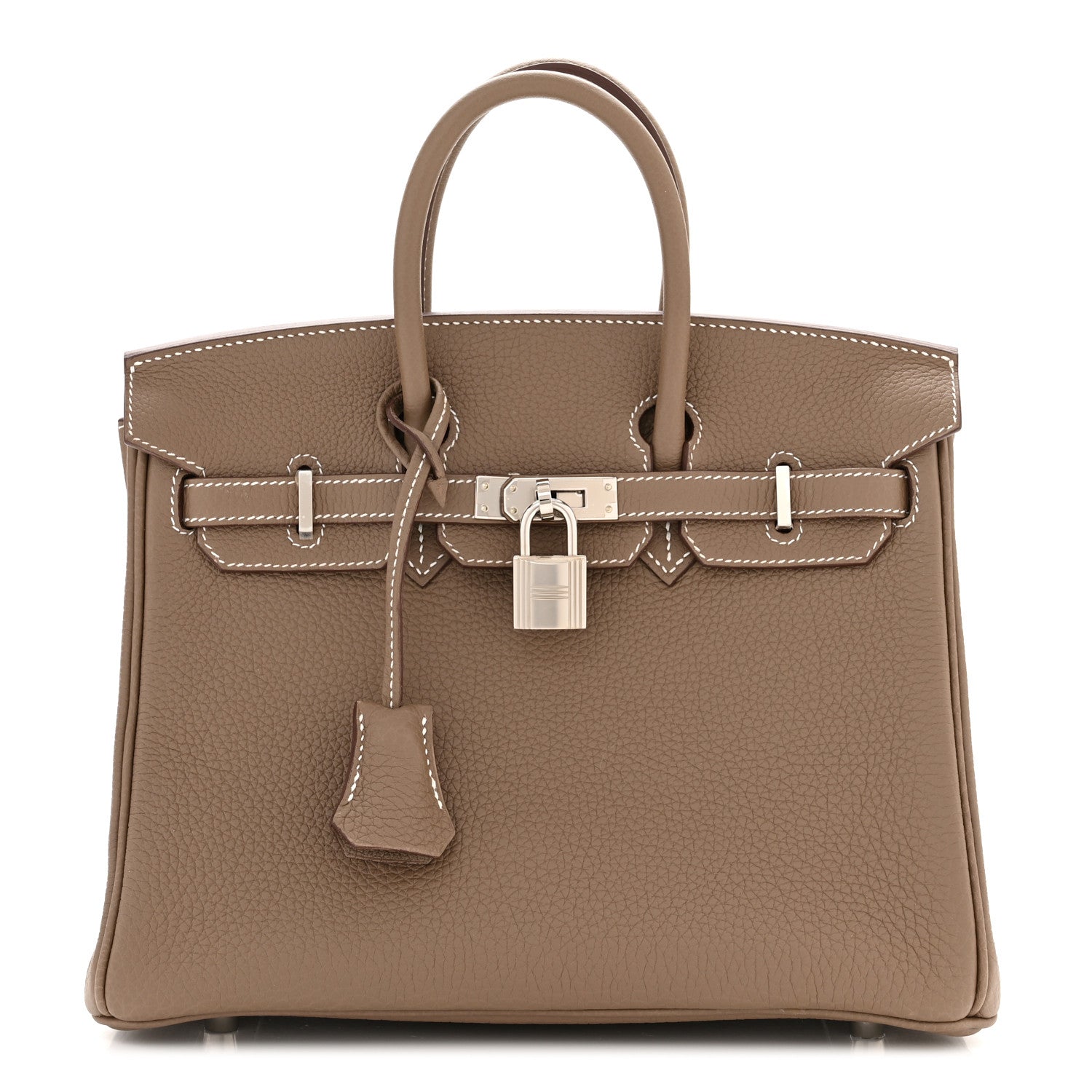 HERMES BIRKIN 25 ETOUPE TOGO SILVER HARDWARE