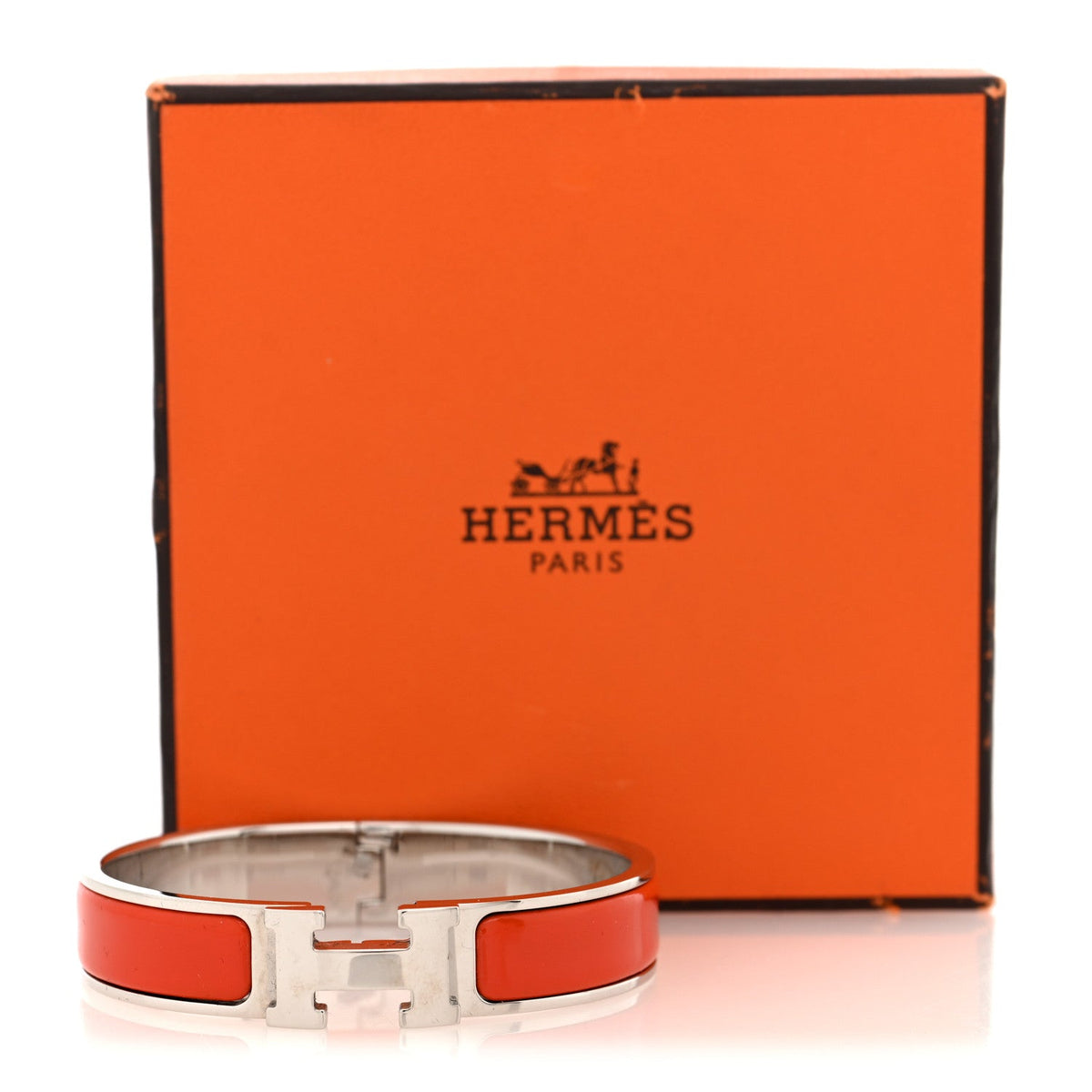 エルメス クリッククラック H ブレスレット エナメル ナロー オレンジ HERMES CLIC CLAC H BRACELET ENAMEL NARROW ORANGE