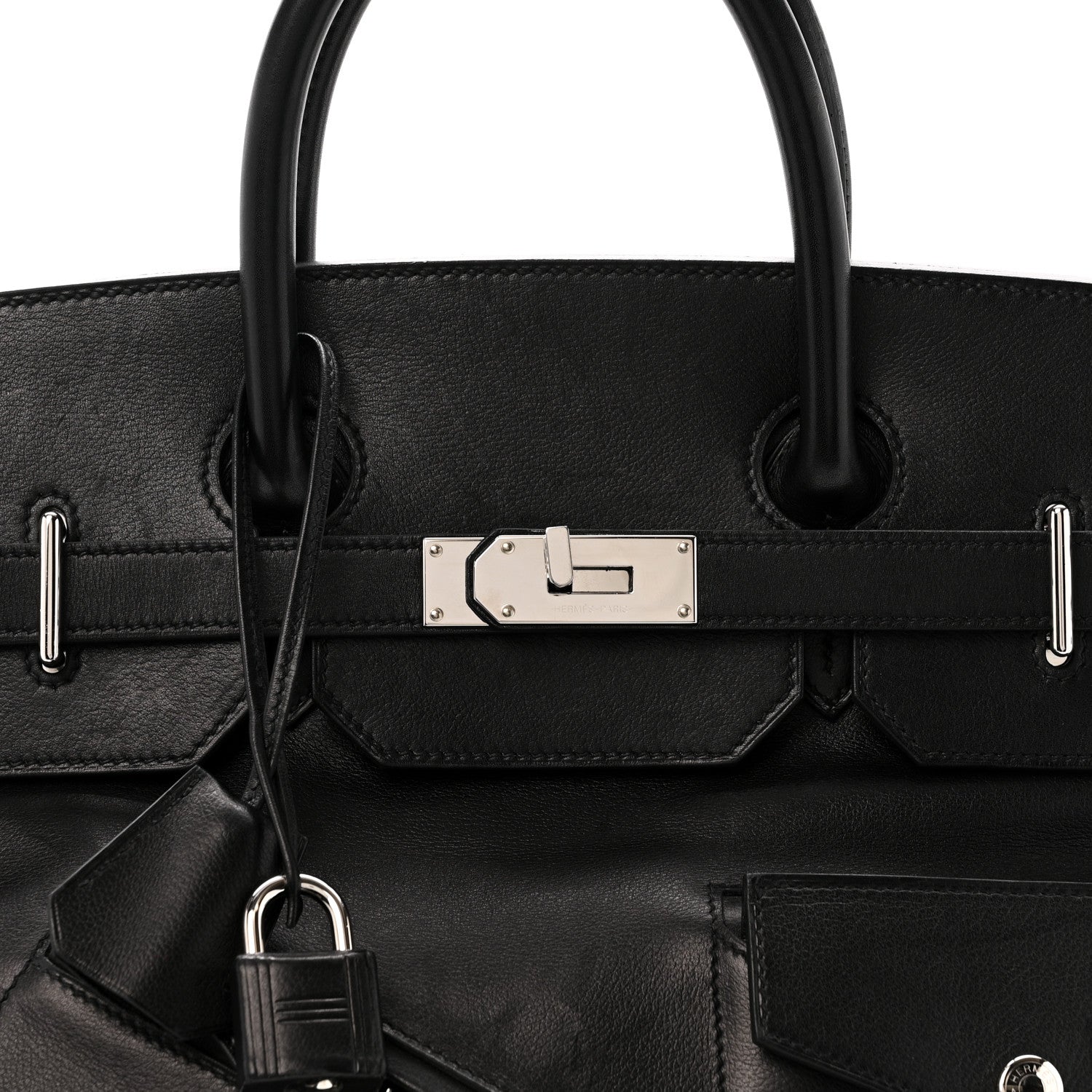 HERMES BIRKIN ROCK 40 HAC BLACK VEAU VOLUPTO SILVER HARDWARE
