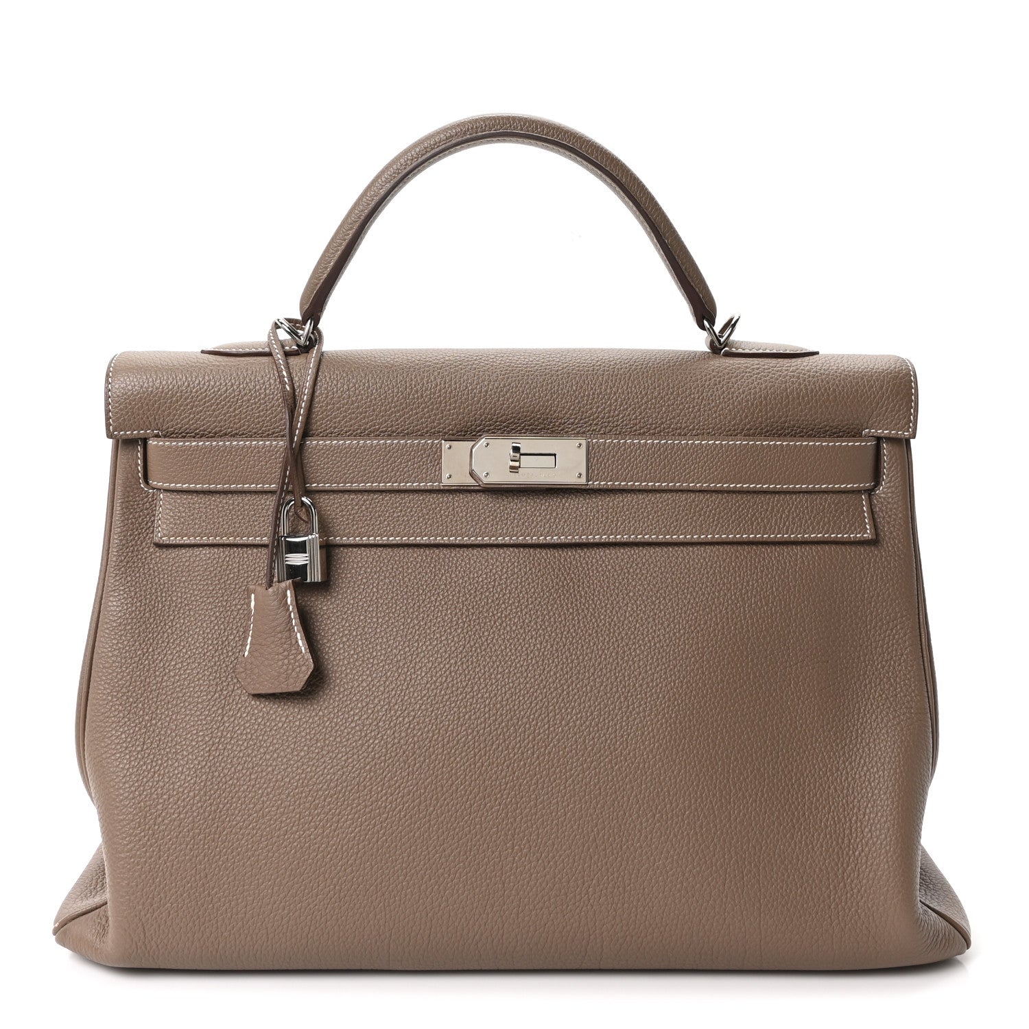 HERMES KELLY 40 RETOURNE ETOUPE TOGO SILVER HARDWARE