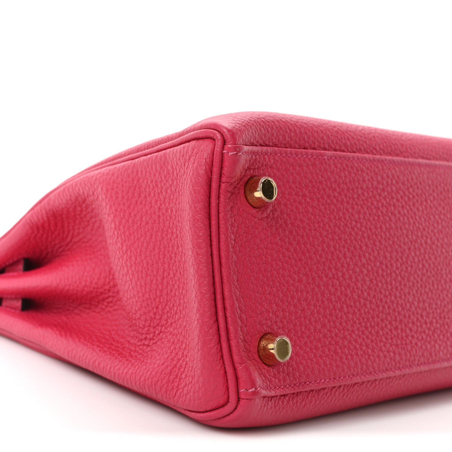 HERMES KELLY 25 RETOURNE FRAMBOISE TOGO GOLD HARDWARE