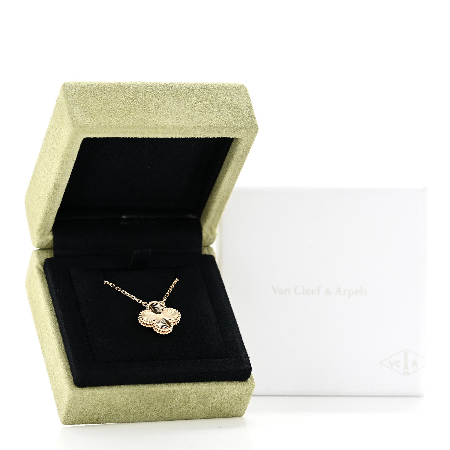 VAN CLEEF 18Kイエローゴールド ギョーシェ ヴィンテージ アルハンブラ ペンダントネックレス