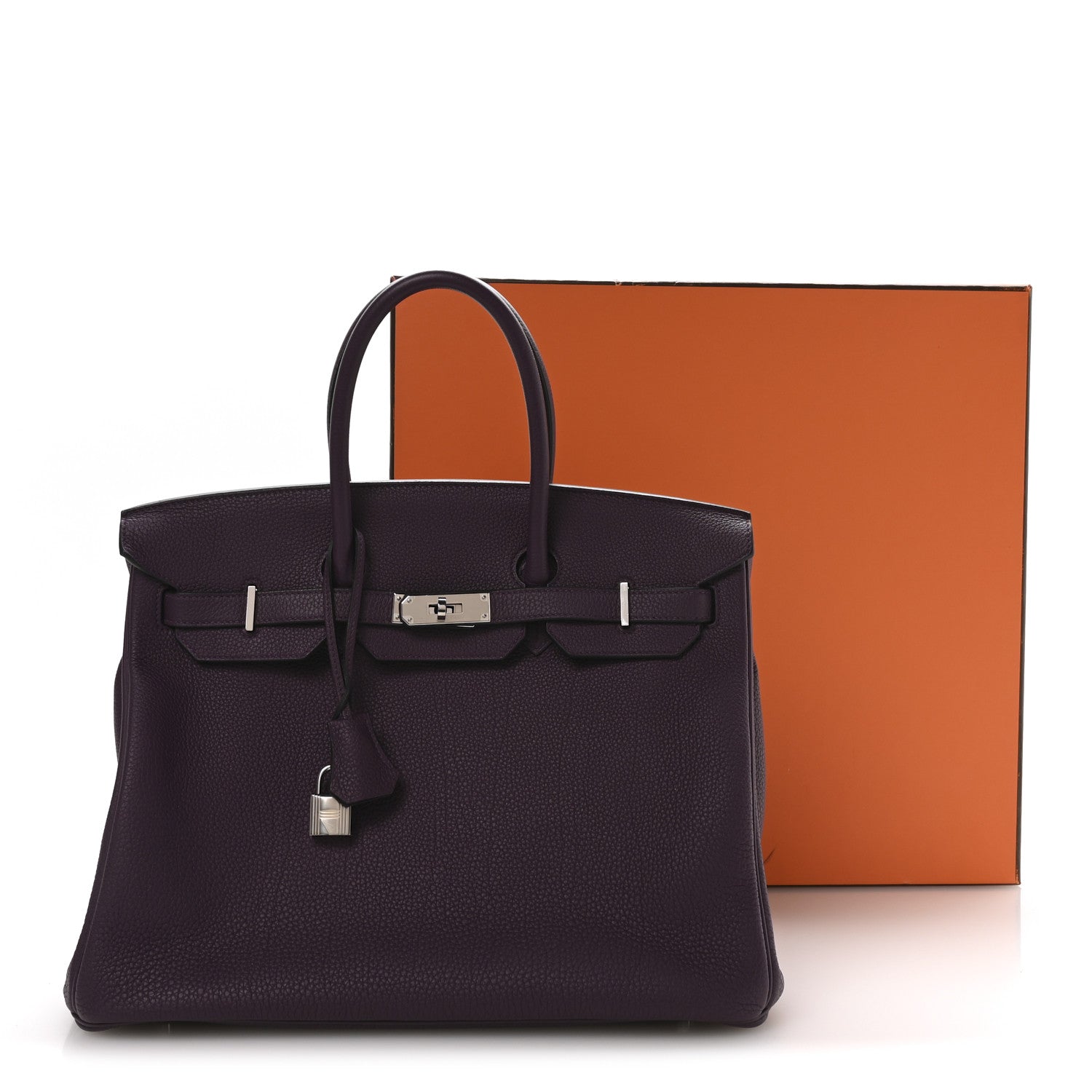 HERMES BIRKIN 35 CASSIS TOGO SILVER HARDWARE