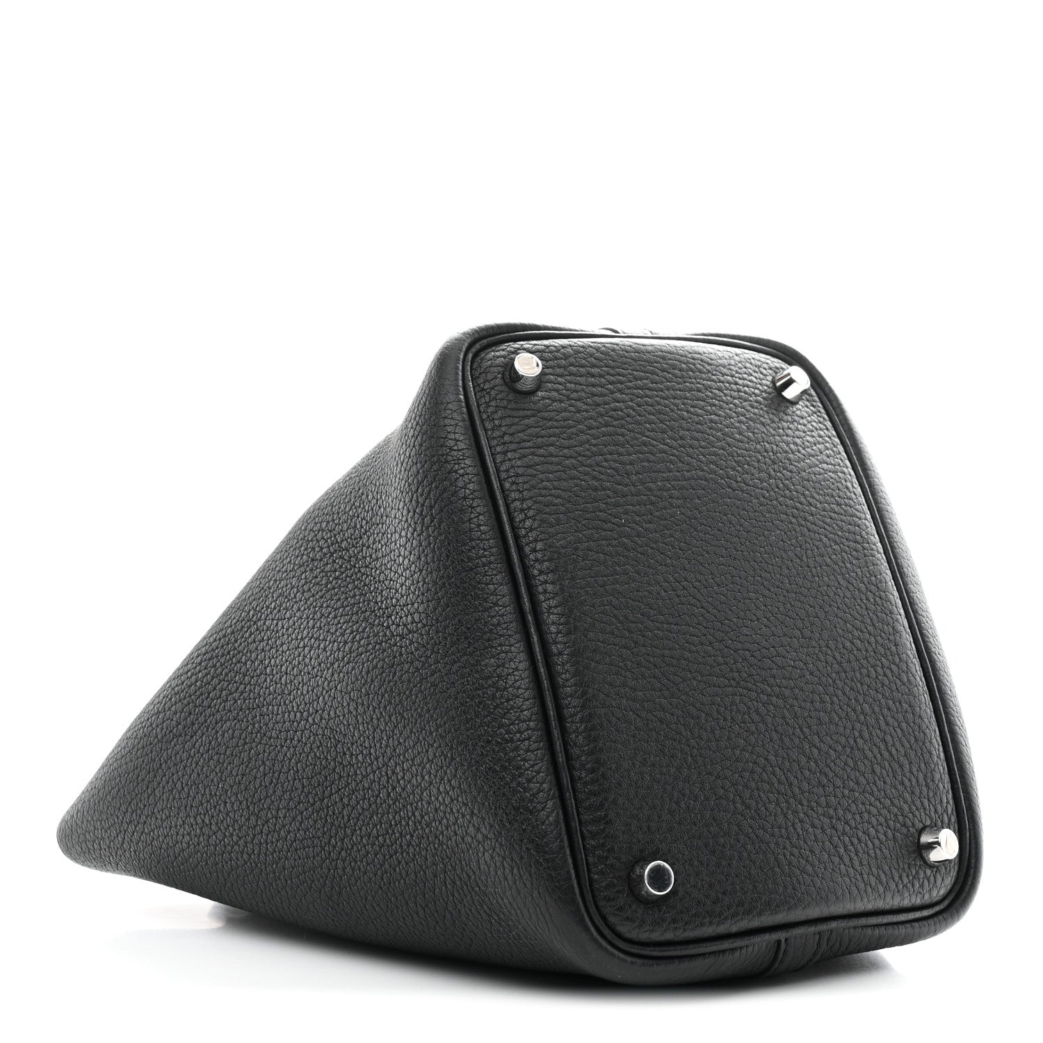 HERMES PICOTIN LOCK PM 18 BLACK TAURILLON CLEMENCE SILVER HARDWARE