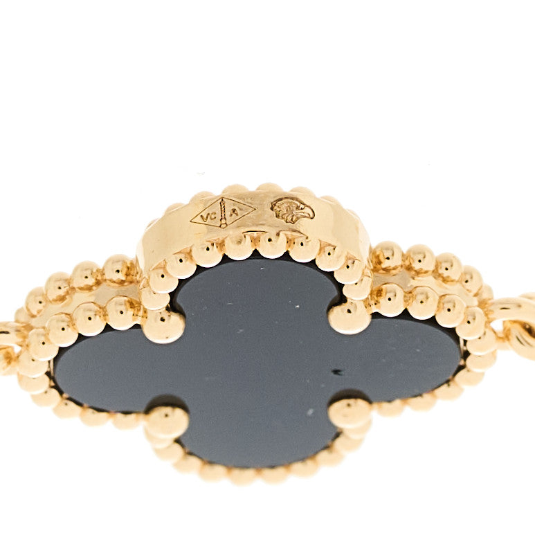 ヴァンクリーフ&アーペル ヴィンテージアルハンブラ 5モチーフ ブレスレット ブラックオニキス 18K イエローゴールド VAN CLEEF & ARPELS VINTAGE ALHAMBRA 5 MOTIFS BRACELET BLACK ONYX 18K YELLOW GOLD
