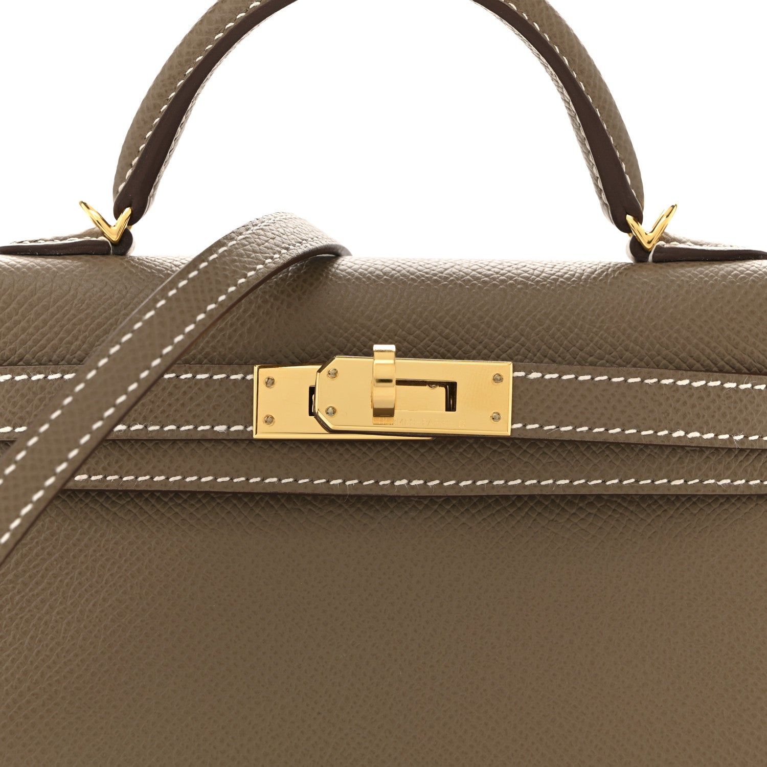 Hermès Mini Kelly 20 Sellier Etoupe Epsom Gold Hardware