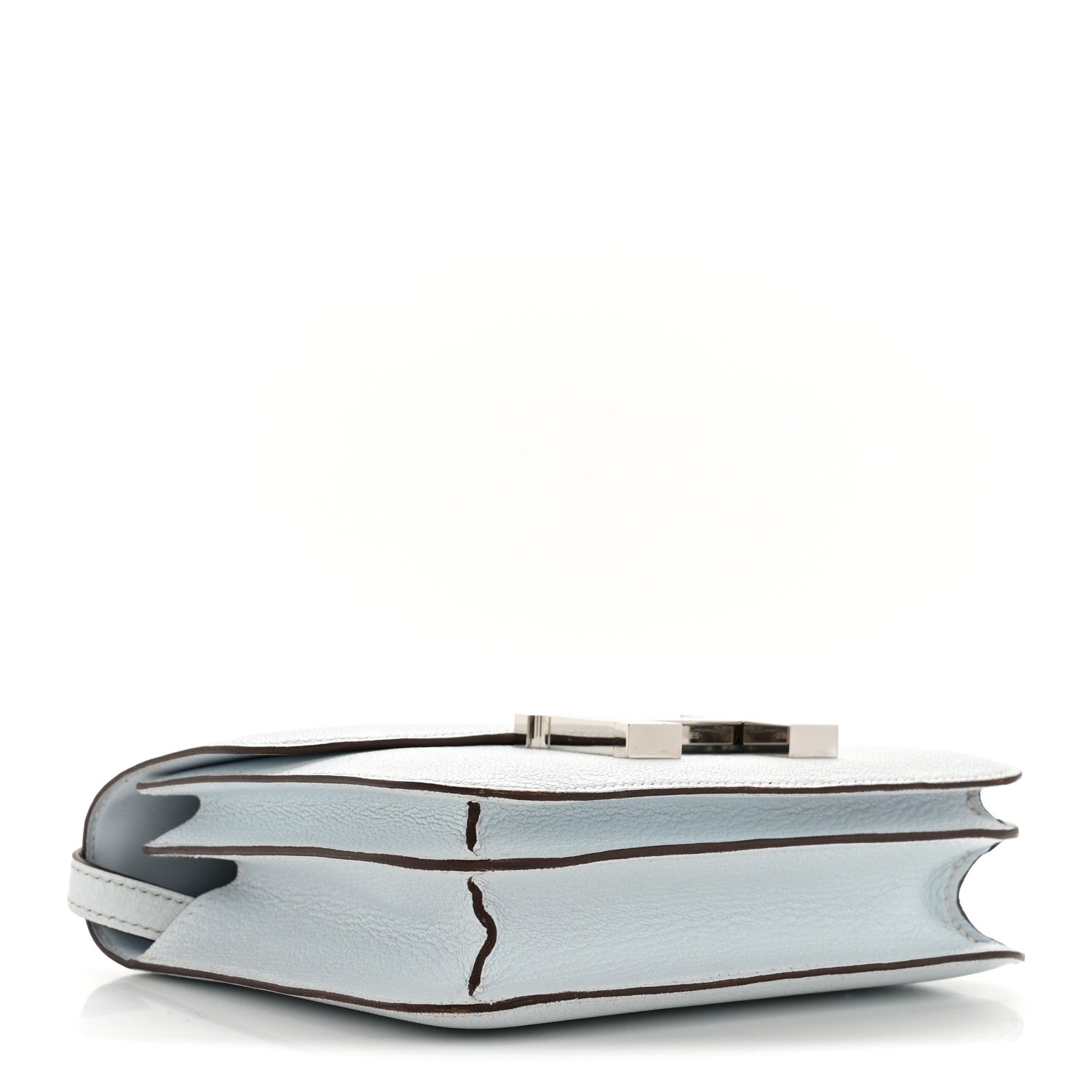 HERMES MINI CONSTANCE 18 BLEU BRUME CHEVRE MYSORE SILVER HARDWARE