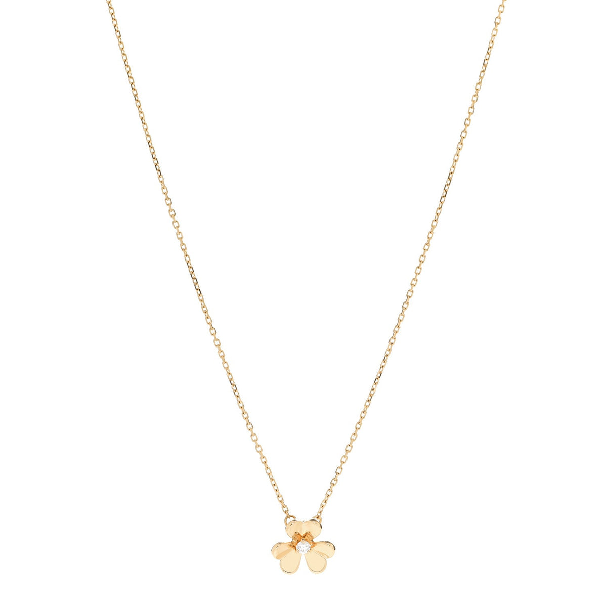Van Cleef & Arpels Mini Frivole Pendant Necklace Diamond 18K Yellow Gold