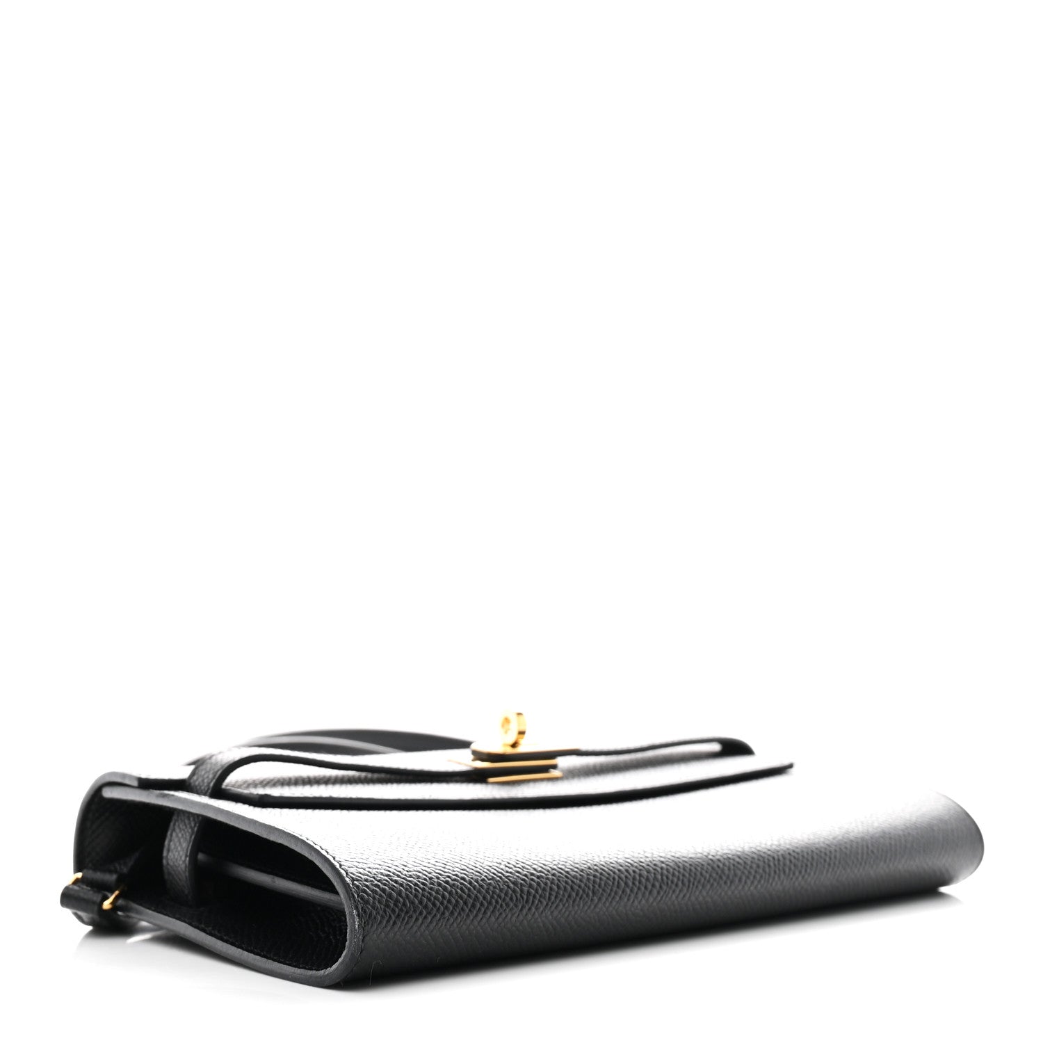 HERMES KELLY TO GO WALLET BLACK EPSOM GOLD HARDWARE