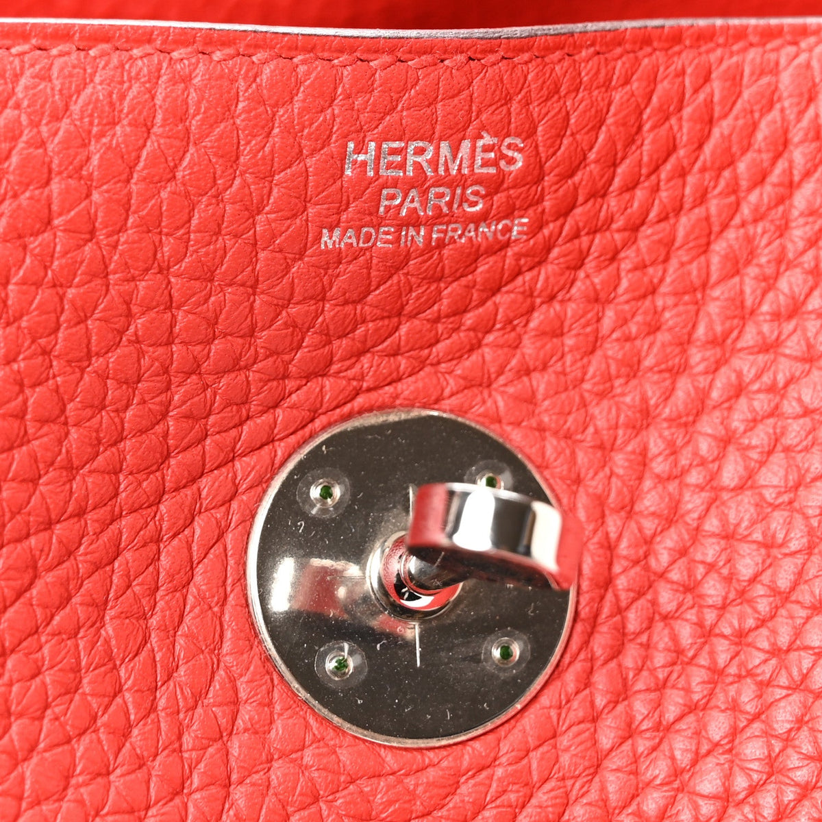 Hermes Lindy 30 Rouge Tomate Taurillon Clemence Silver Hardware