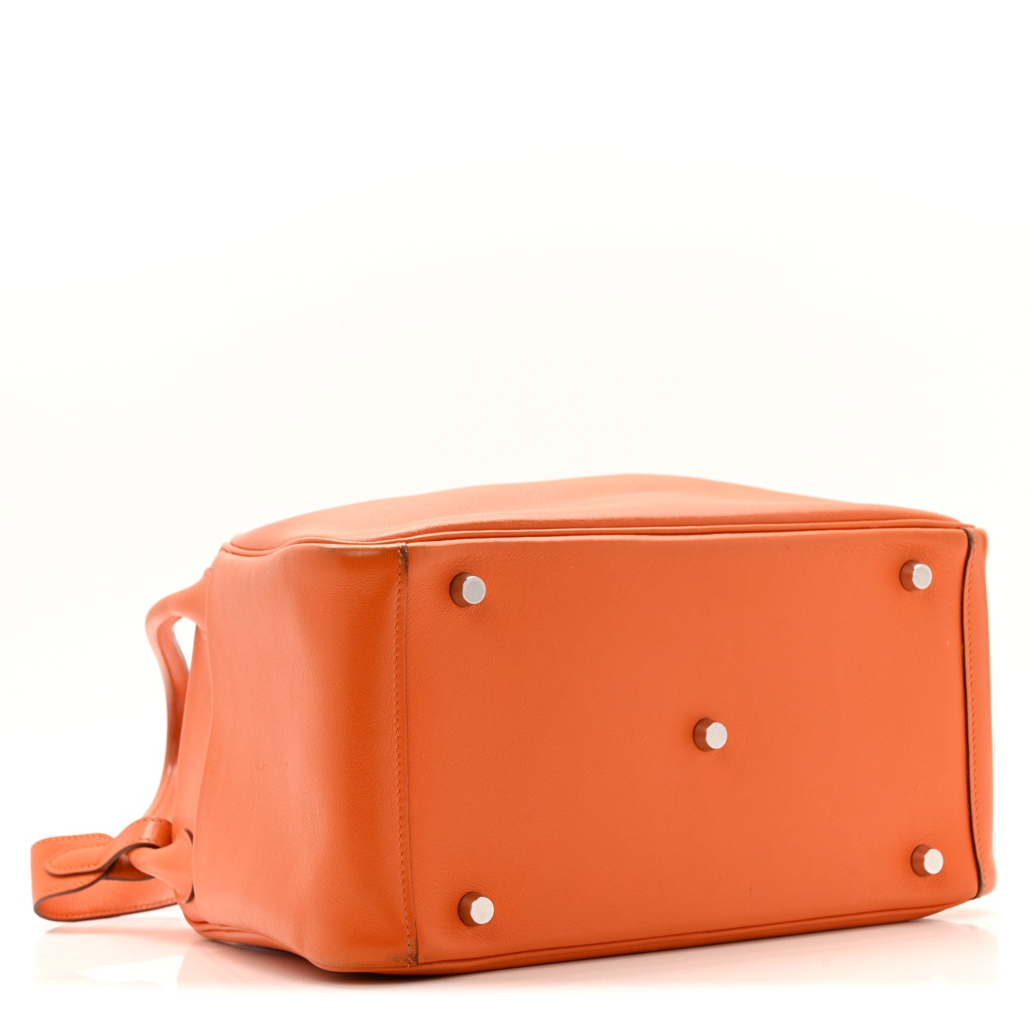 HERMES LINDY 30 ORANGE SWIFT SILVER HARDWARE