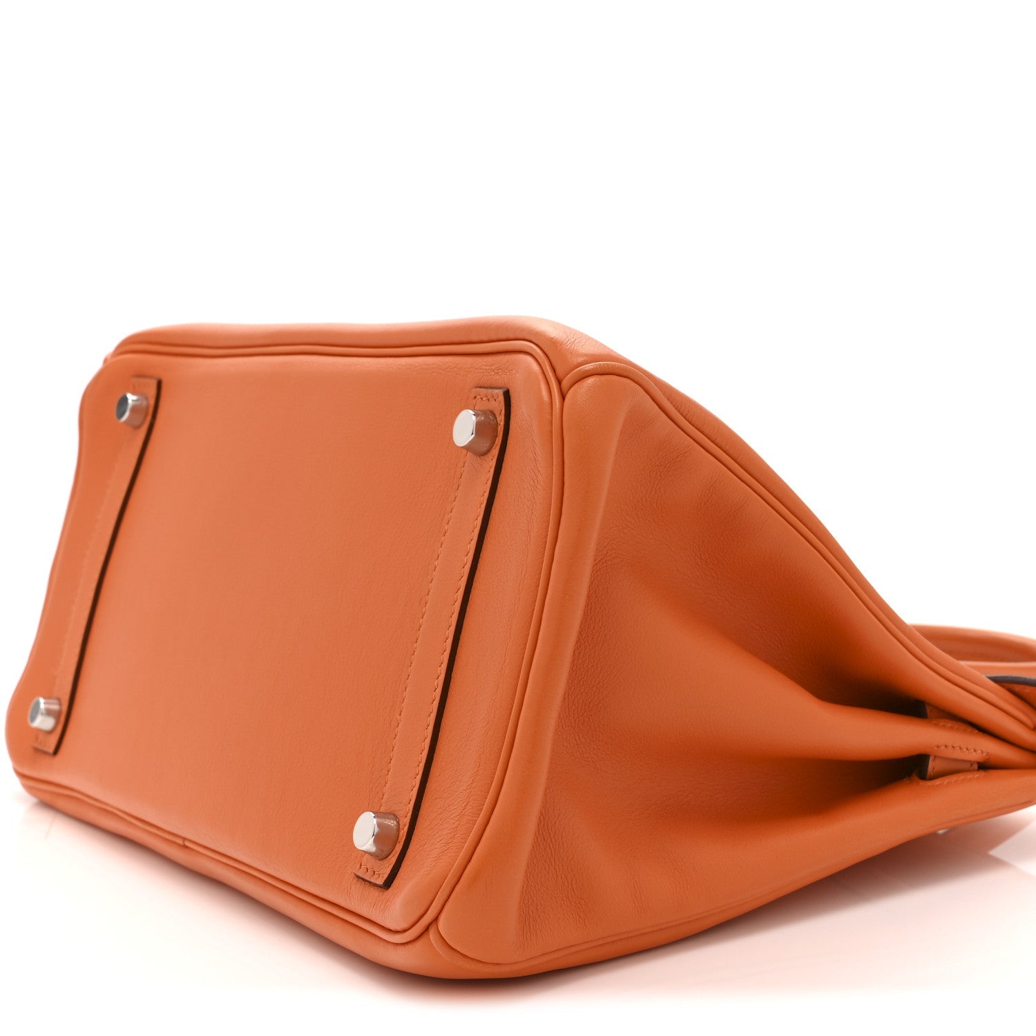 HERMES BIRKIN 30 ORANGE SWIFT SILVER HARDWARE