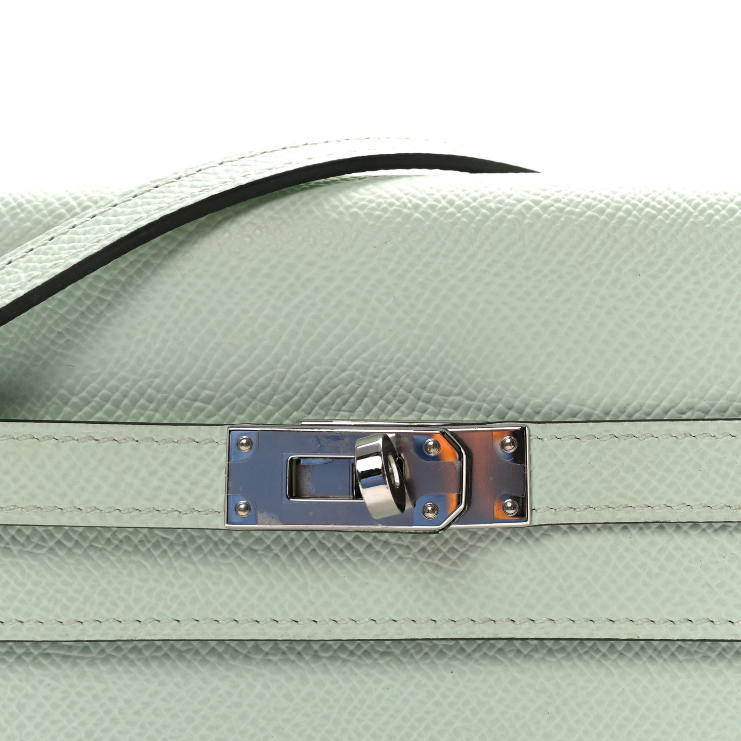 HERMES KELLY TO GO WALLET VERT PEPPERMINT EPSOM SILVER HARDWARE