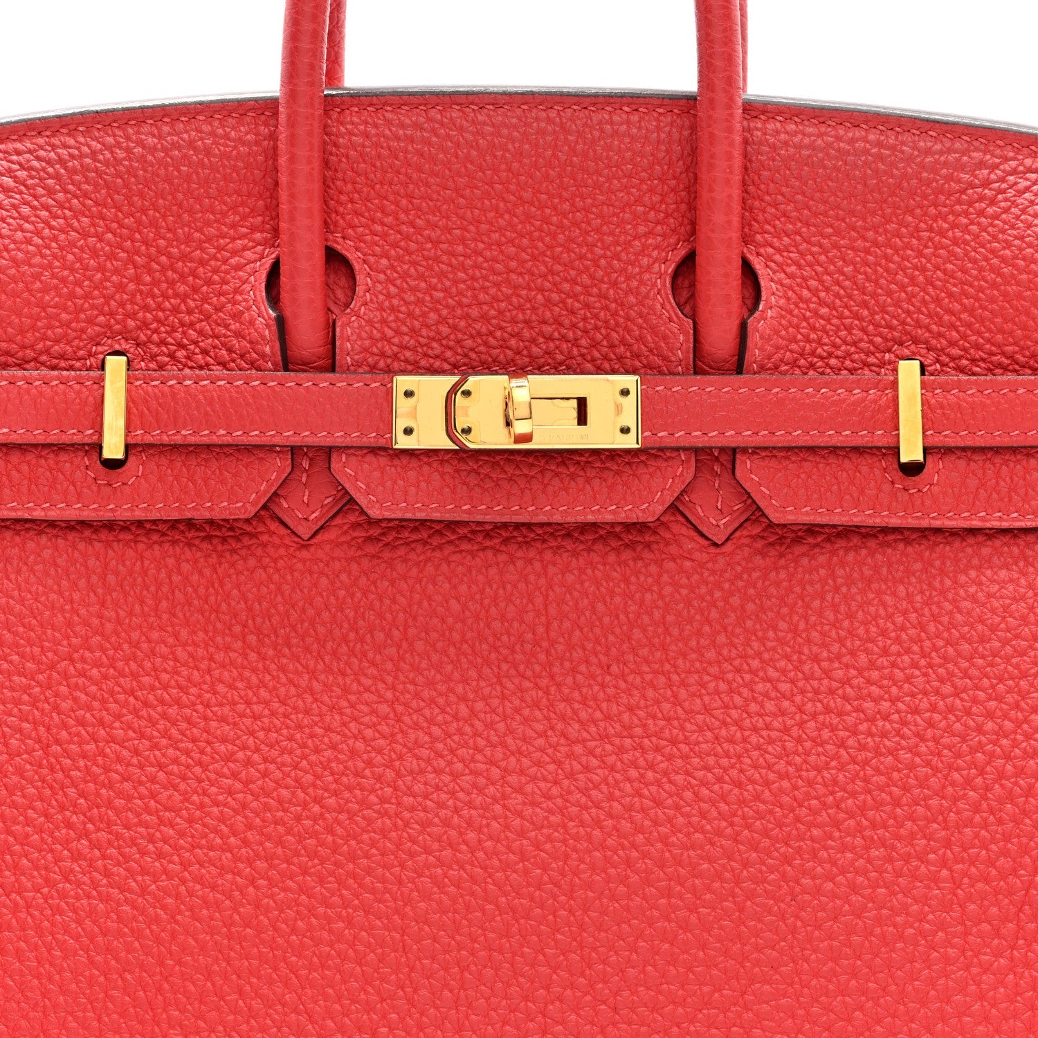 HERMES BIRKIN 25 ROUGE PIVOINE TOGO GOLD HARDWARE