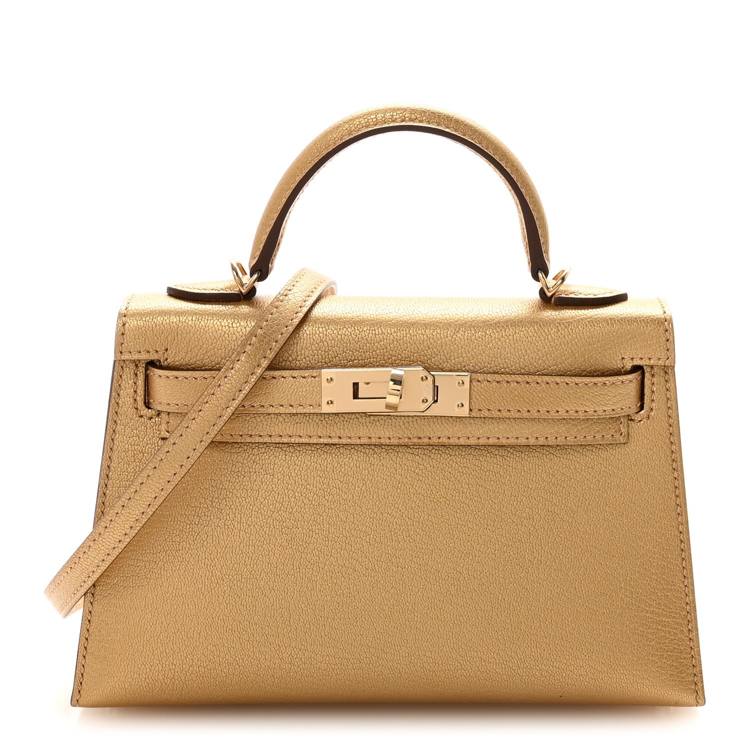 HERMES MINI KELLY 20 SELLIER DORE CHEVRE GOLD HARDWARE