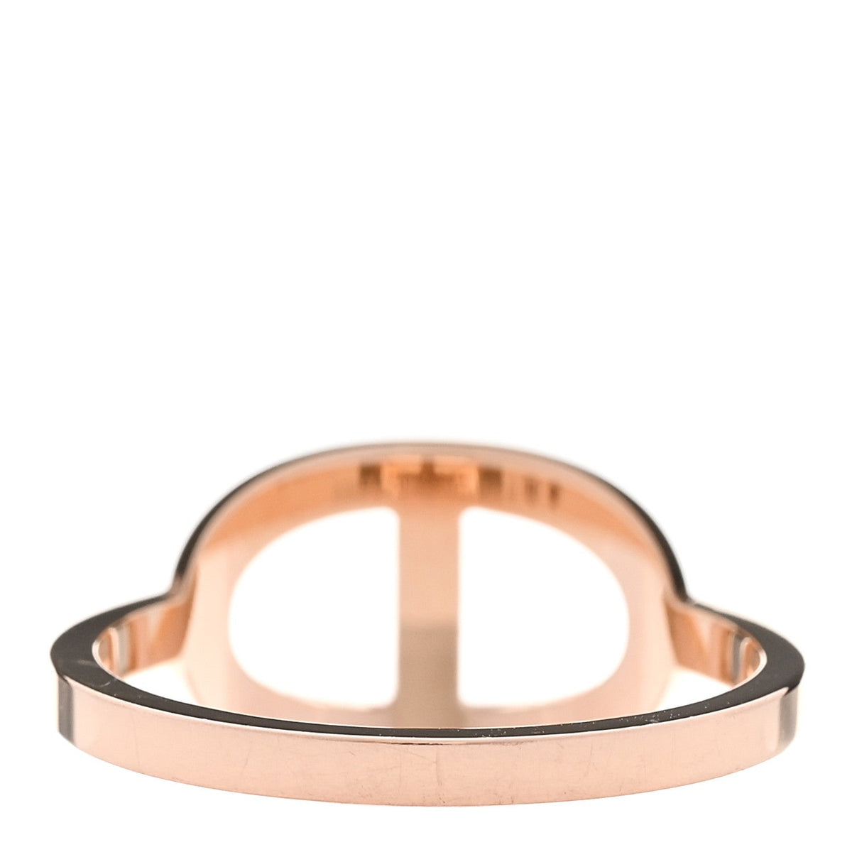 Hermes Chaine D'Ancre Ring 18K Rose Gold with Diamonds
