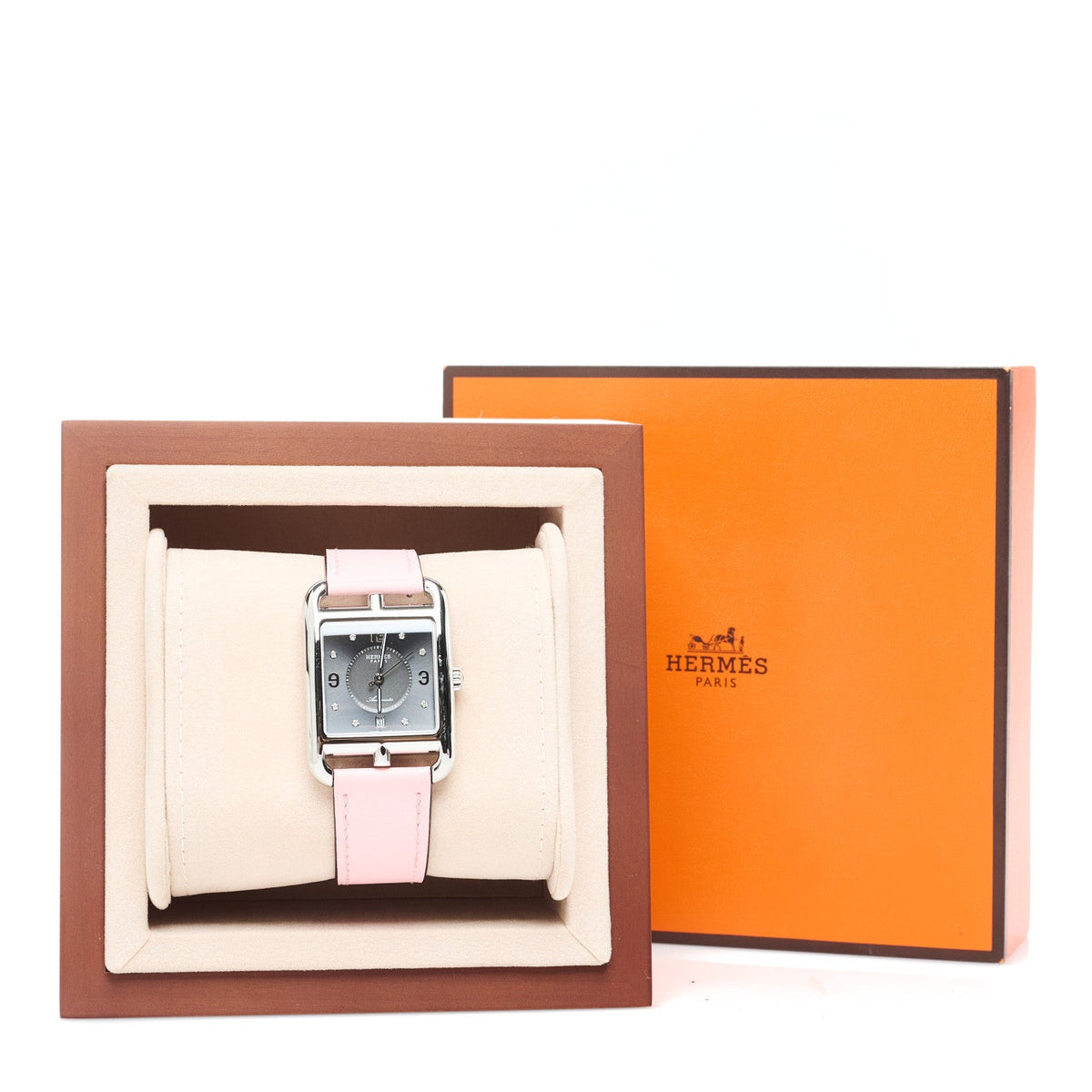 Hermes Cape Cod 29MM Watch Rose Sakura Swift Stainless Steel