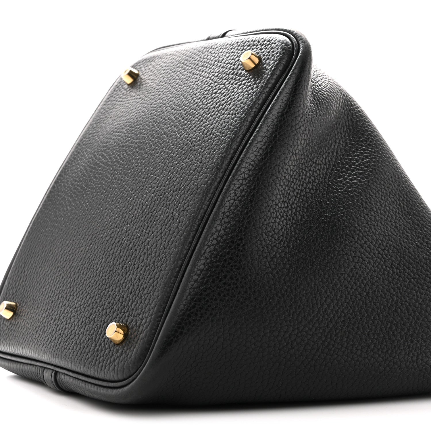 HERMES PICOTIN LOCK MM 22 BLACK TAURILLON CLEMENCE GOLD HARDWARE