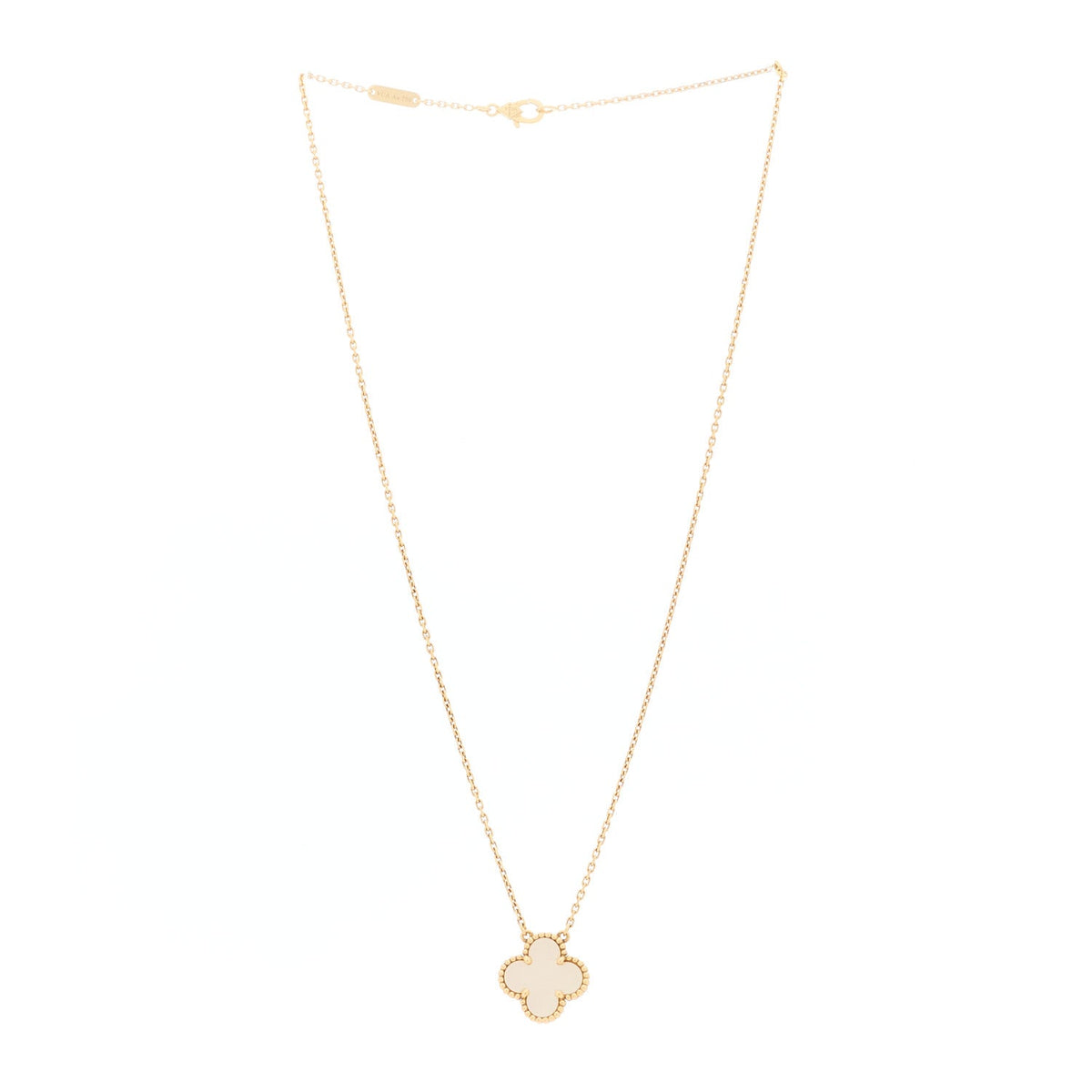 Van Cleef & Arpels Vintage Alhambra Pendant Necklace Mother of Pearl 18K Yellow Gold