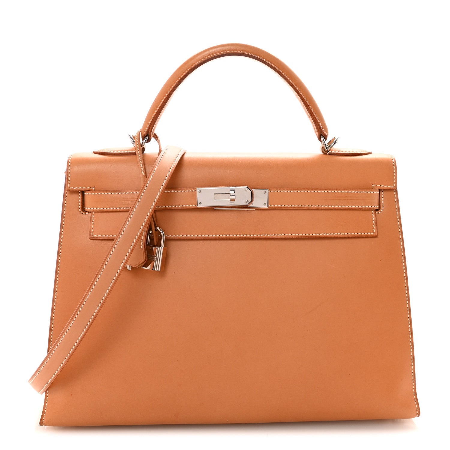 エルメス ケリー32 外縫い Natural シャモニー シルバー金具 HERMES KELLY32 SELLIER NATURAL CHAMONIX SILVER HARDWARE