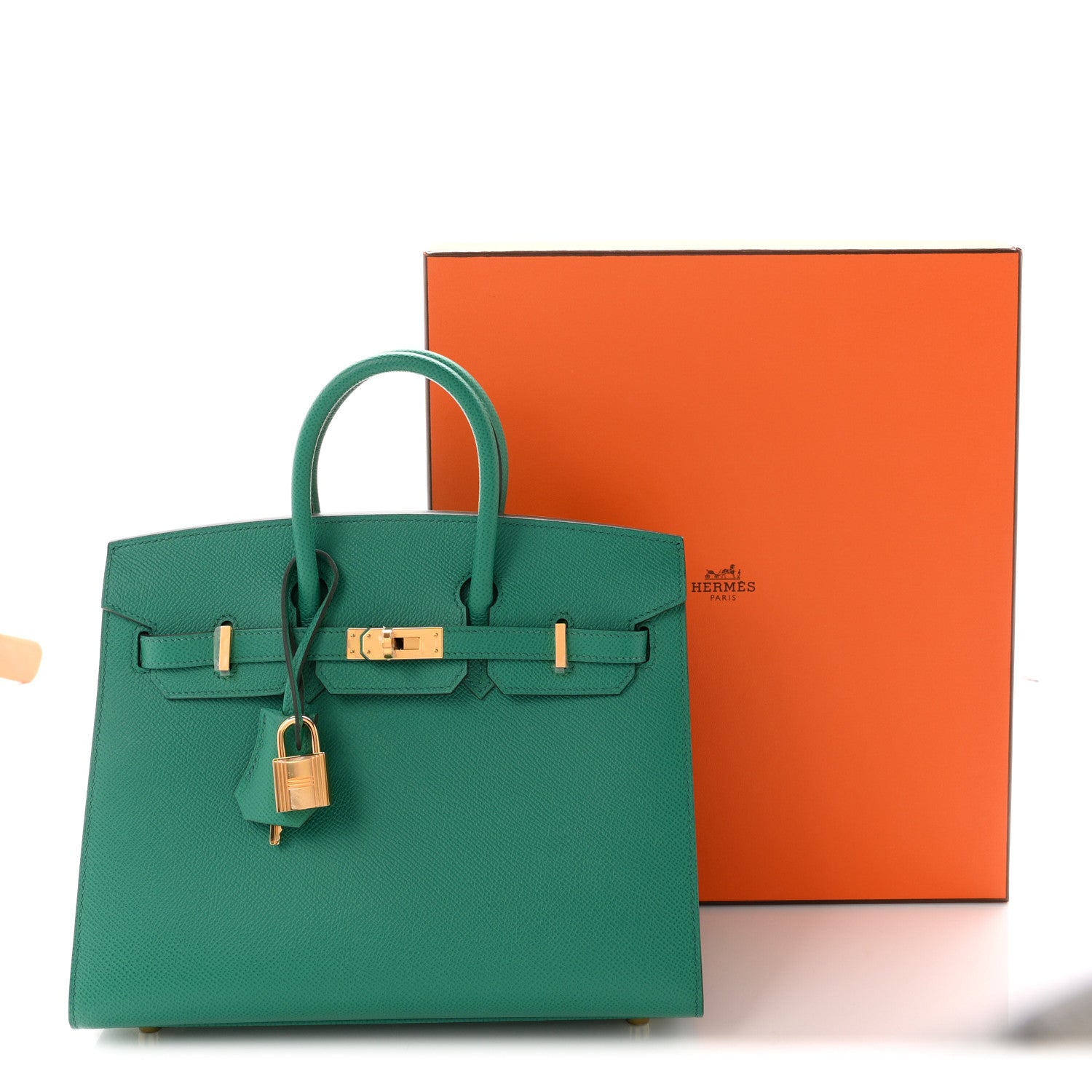 エルメス バーキン 25 外縫い Vert Jade エプソン ゴールド金具 HERMES BIRKIN 25 SELLIER VERT JADE EPSOM GOLD HARDWARE