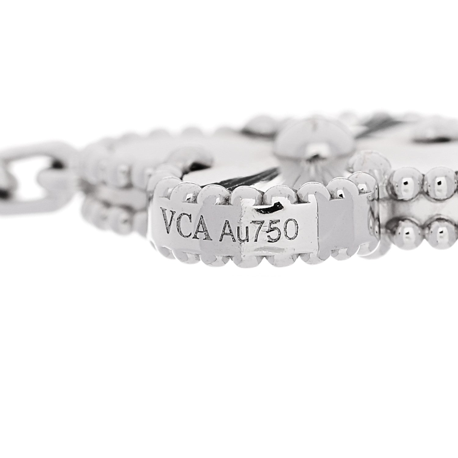 Van Cleef & Arpels 18K White Gold 5-Motif Guilloche Vintage Alhambra Bracelet