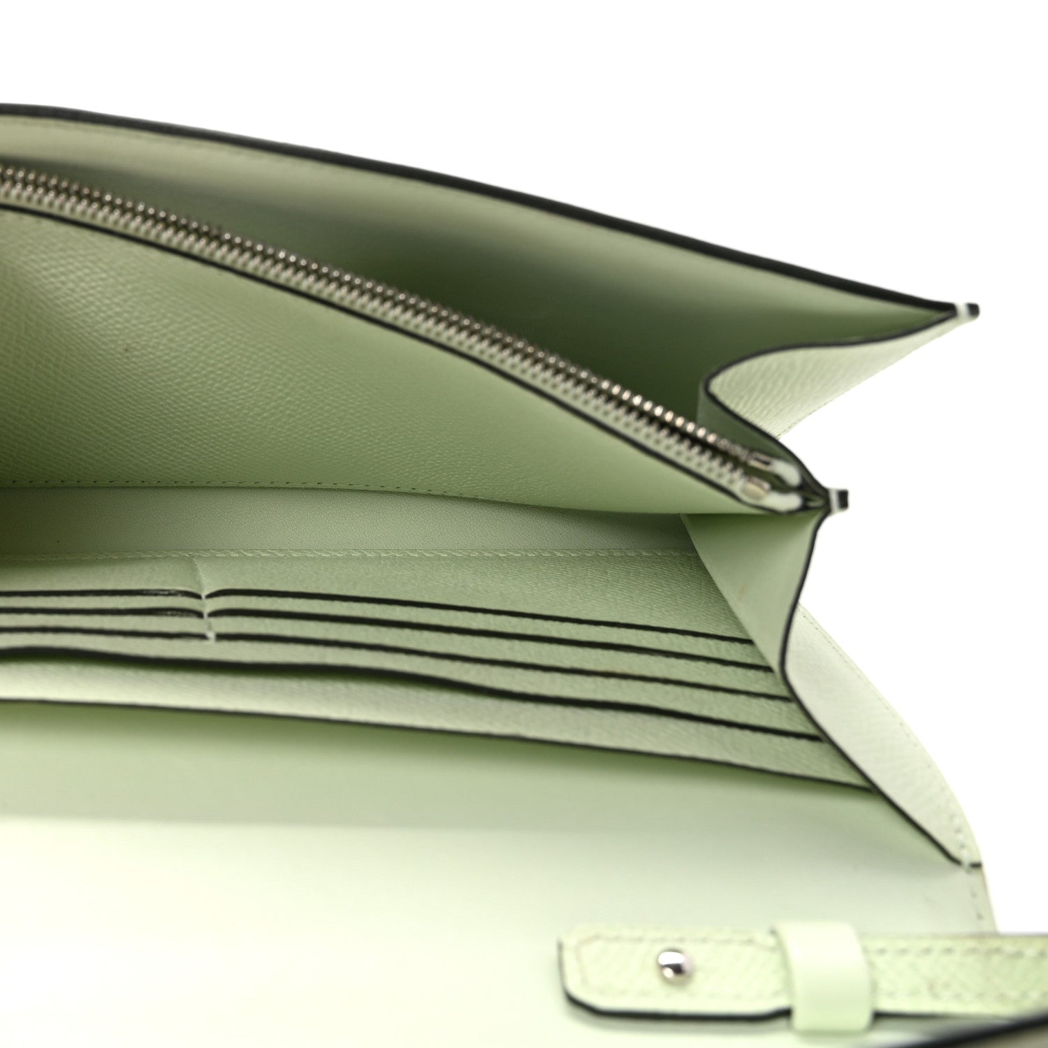 HERMES CONSTANCE TO GO WALLET VERT FIZZ EPSOM SILVER HARDWARE