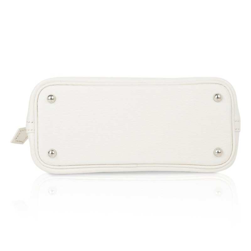 HERMES MINI BOLIDE 1923 WHITE EVERCOLOR SILVER HARDWARE