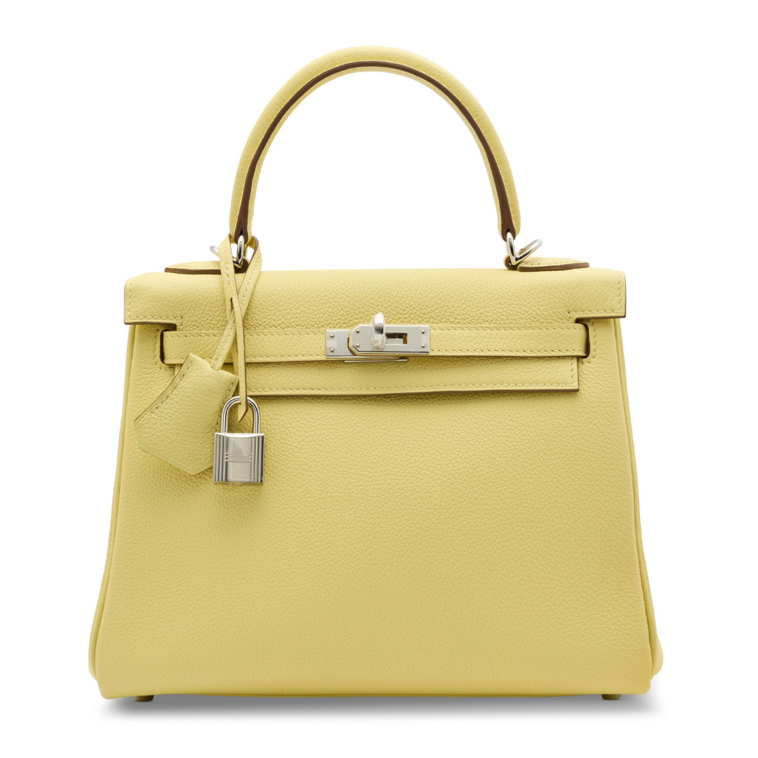 エルメス ケリー25 内縫い Jaune Poussin トゴ シルバー金具 HERMES KELLY RETOURNE 25 JAUNE POUSSIN TOGO SILVER HARDWARE
