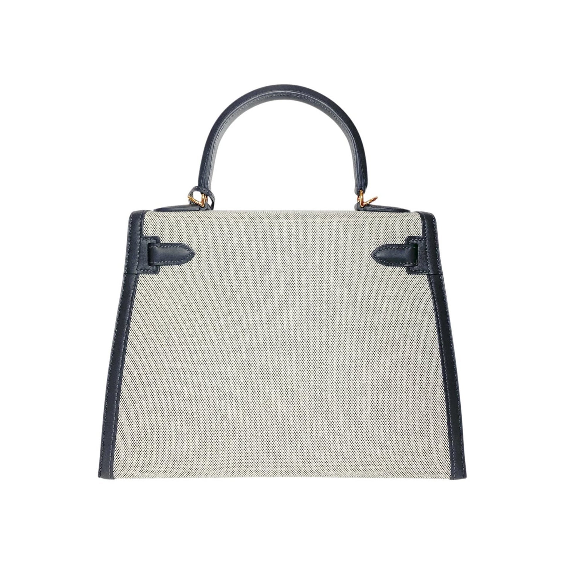 エルメス ケリー 28 Ardoise トワルアッシュ スイフト ゴールド金具 HERMES KELLY 28 ARDOISE TOILE H CANVAS SWIFT GOLD HARDWARE