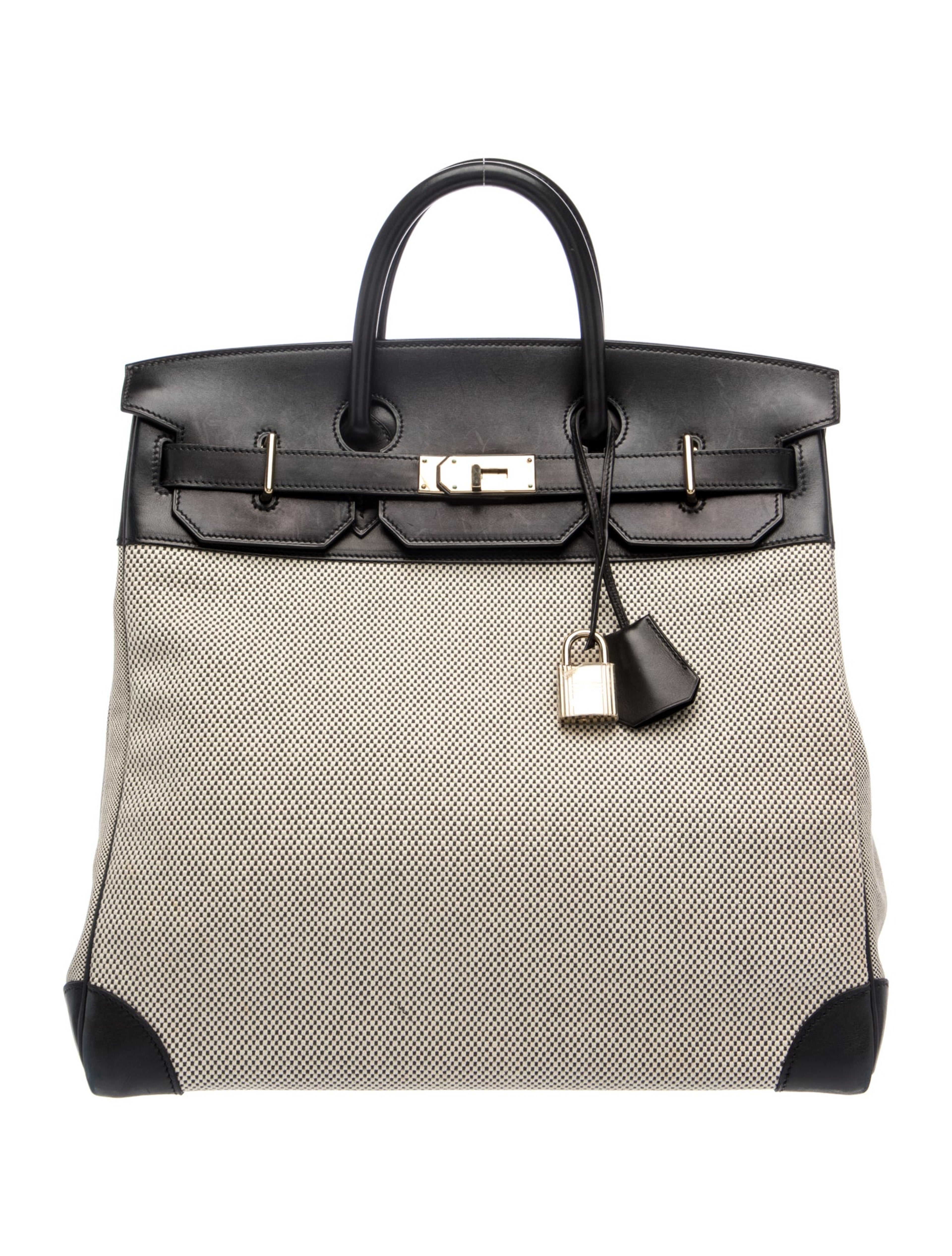 エルメス バーキン 40 オータクロア HAC Noir Ecru トワル エヴァーカーフ シャンパンゴールド金具 HERMES BIRKIN 40 HAC NOIR ECRU TOILE EVERCALF PERMABRASS GOLD HARDWARE