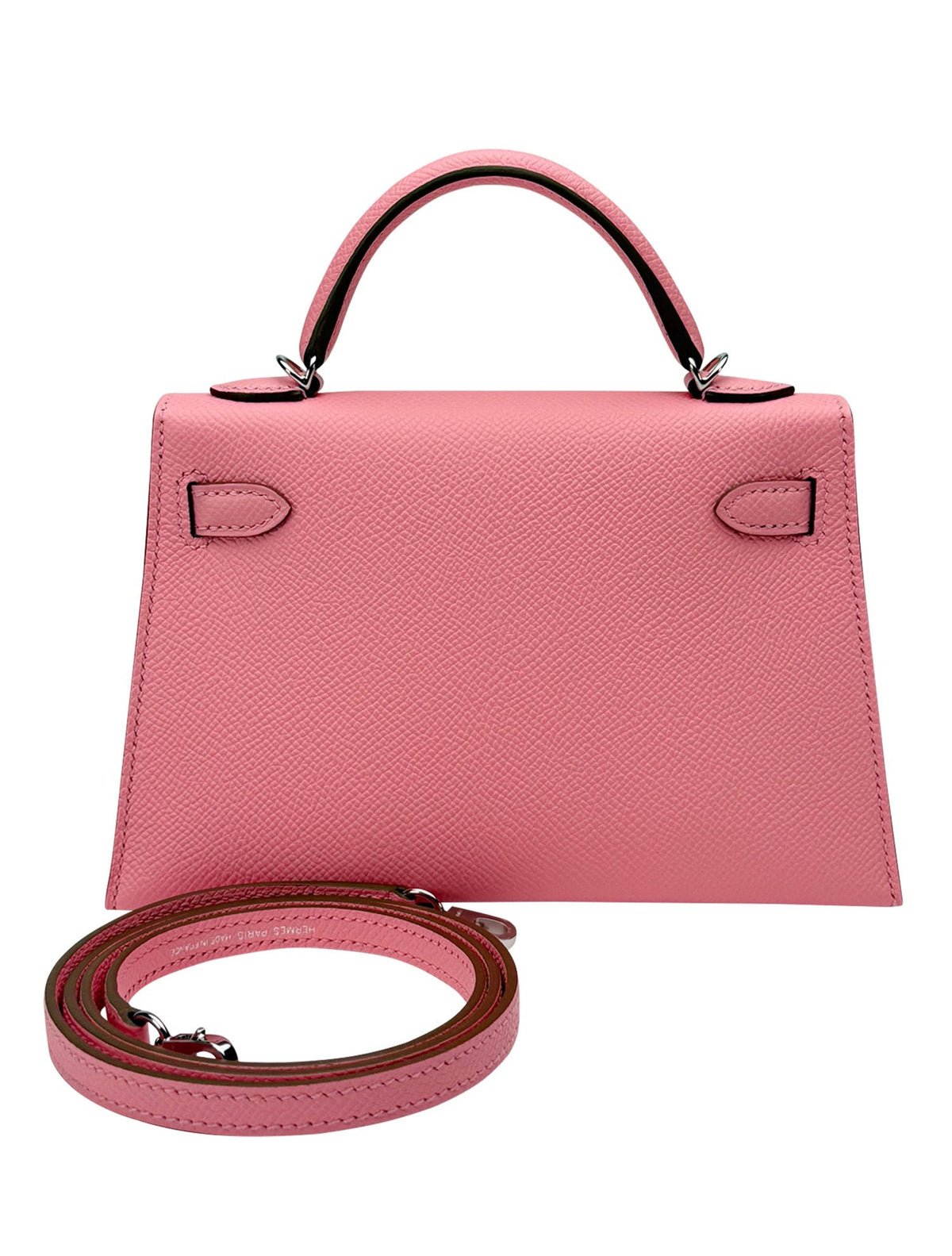 Hermès Mini Kelly 20 Rose Confetti Epsom Silver Hardware