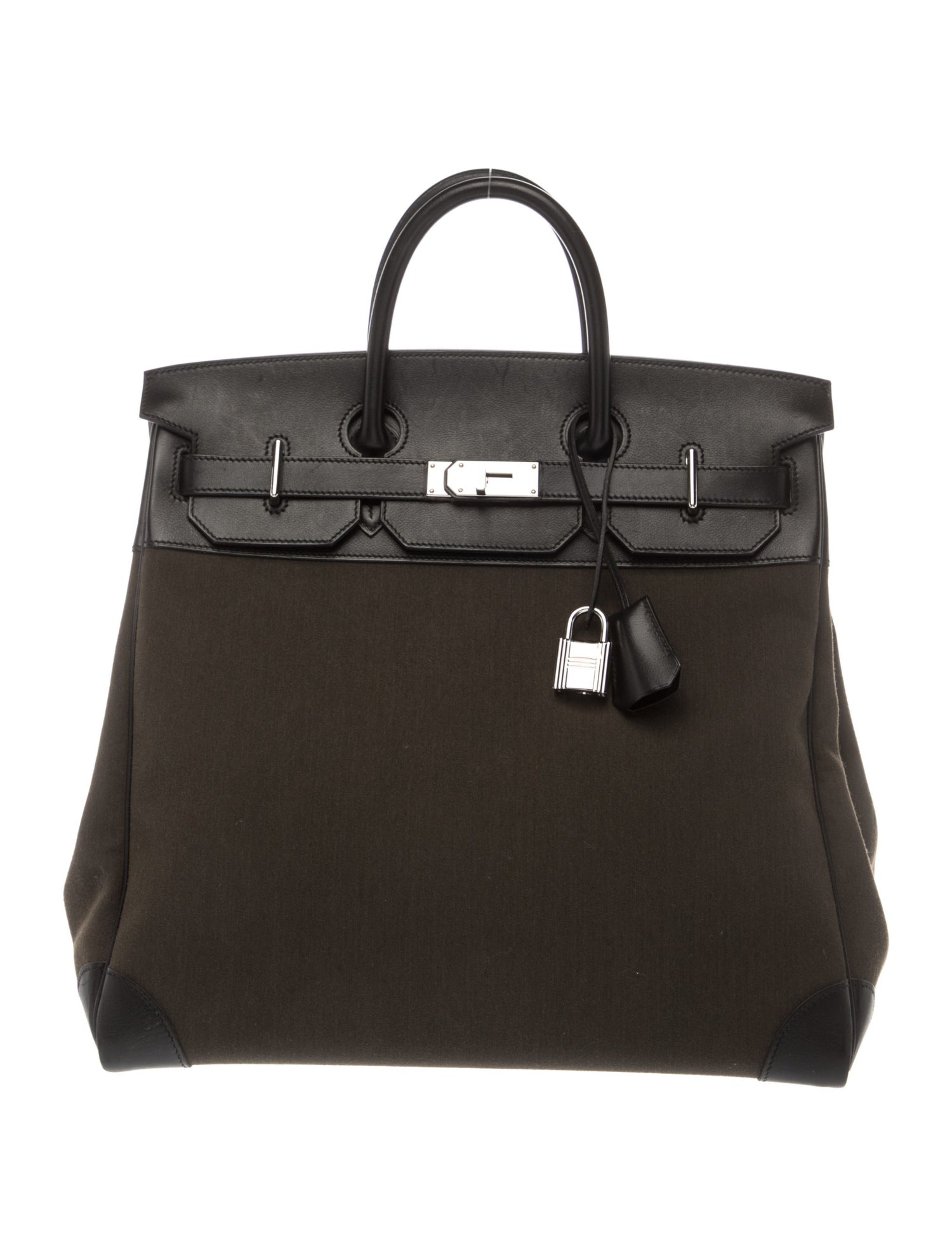 エルメス バーキン 40 オータクロア HAC Noir Vert Veronese トワル エヴァーカーフ シルバー金具 HERMES BIRKIN 40 HAC NOIR VERT VERONESE TOILE EVERCALF SILVER HARDWARE