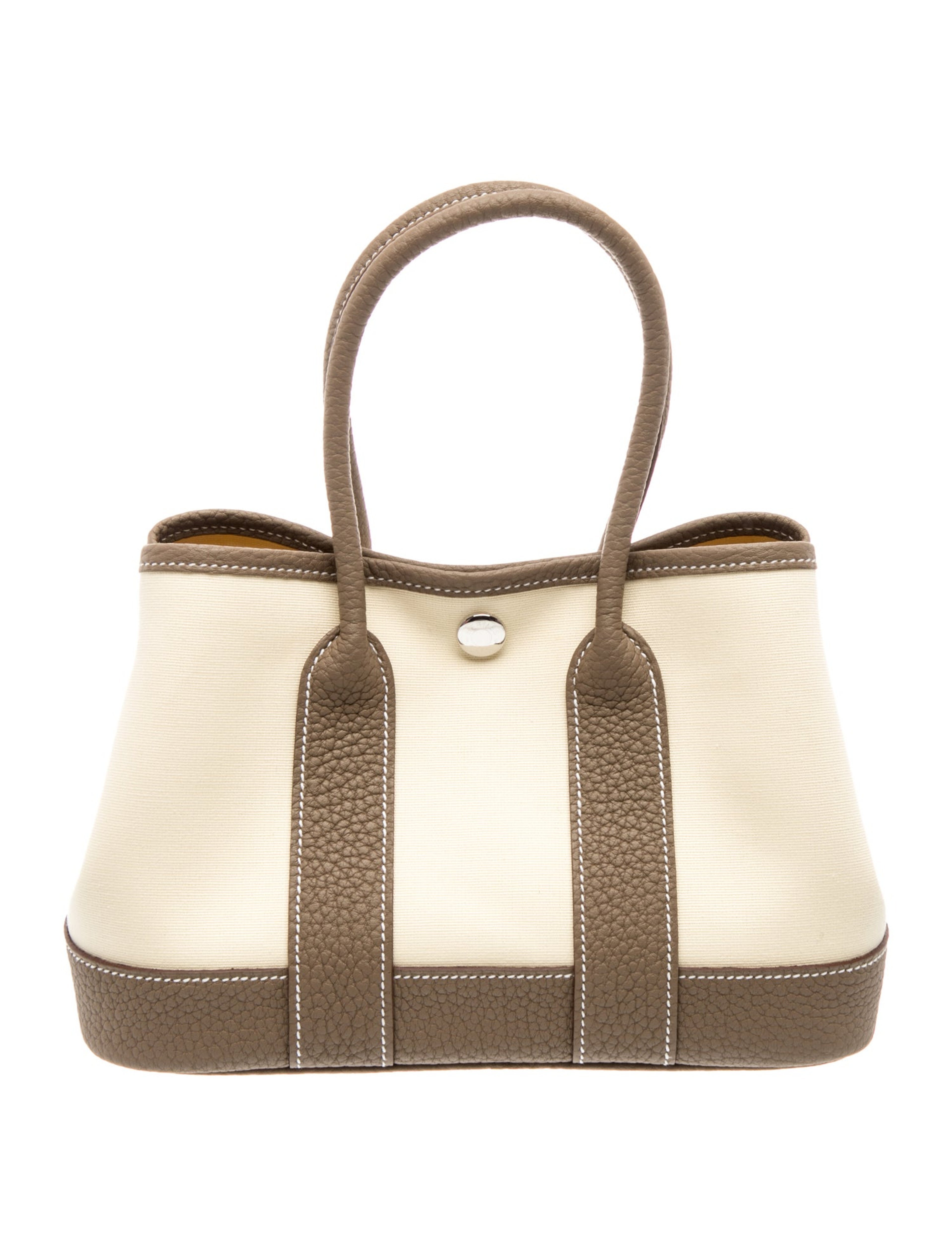 エルメス ネオ ガーデンパーティー 23 Etoupe トワル キャンバス ネゴンダ シルバー金具 HERMES NEO GARDEN PARTY 23 ETOUPE TOILE CANVAS NEGONDA SILVER HARDWARE