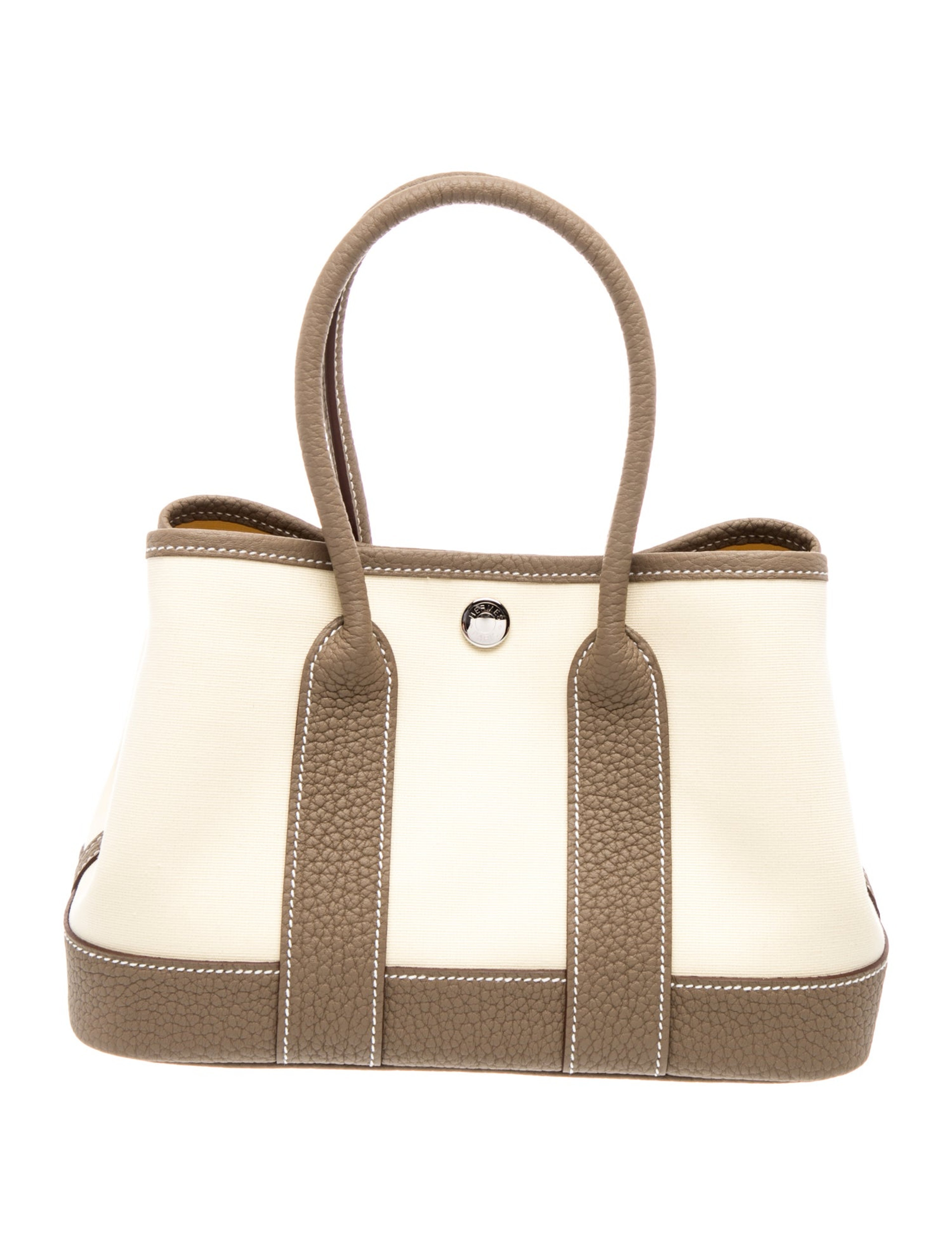 エルメス ネオ ガーデンパーティー 23 Etoupe トワル キャンバス ネゴンダ シルバー金具 HERMES NEO GARDEN PARTY 23 ETOUPE TOILE CANVAS NEGONDA SILVER HARDWARE