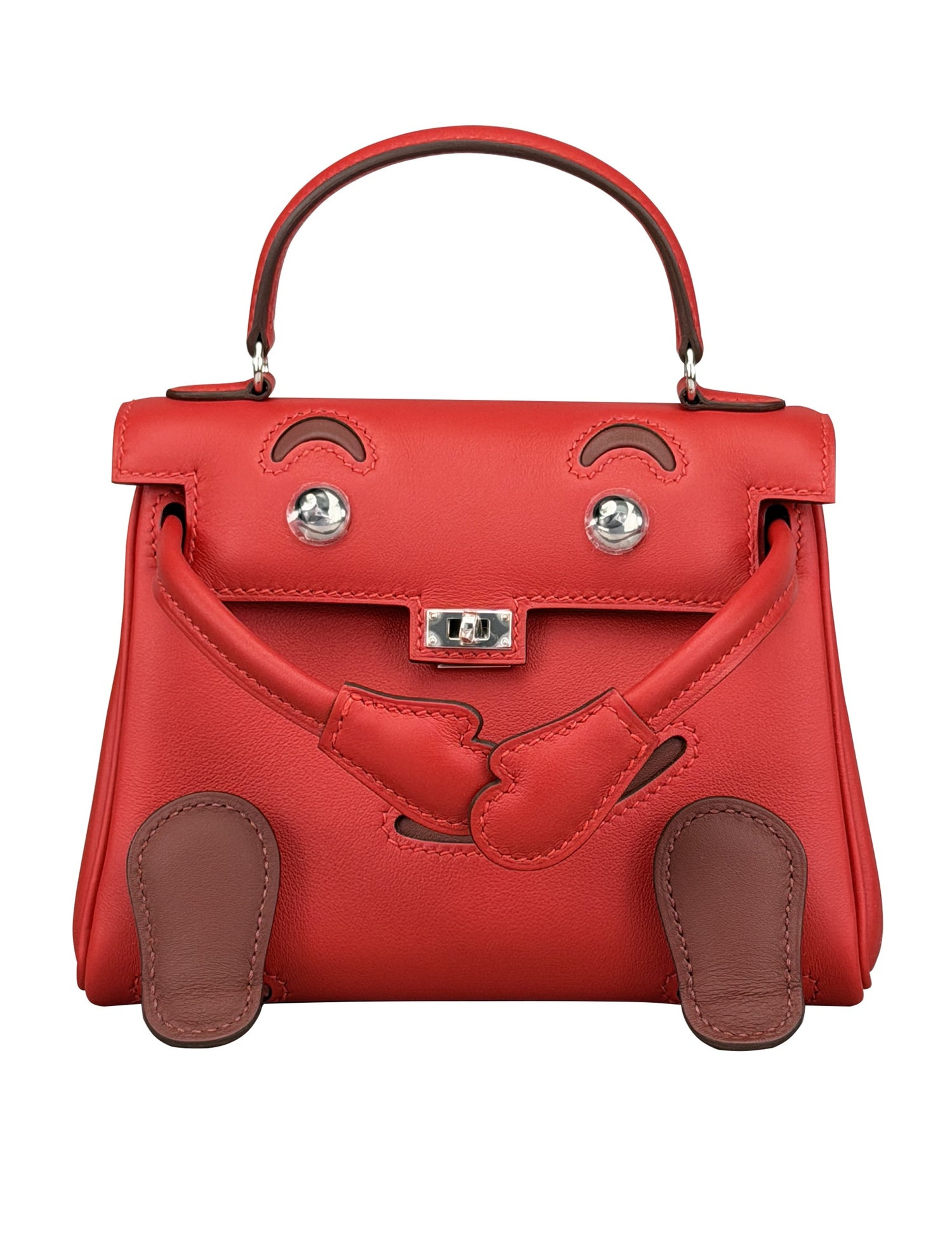 Hermes Kelly Doll 16 Rouge Radieux Rouge H Swift Silver Hardware