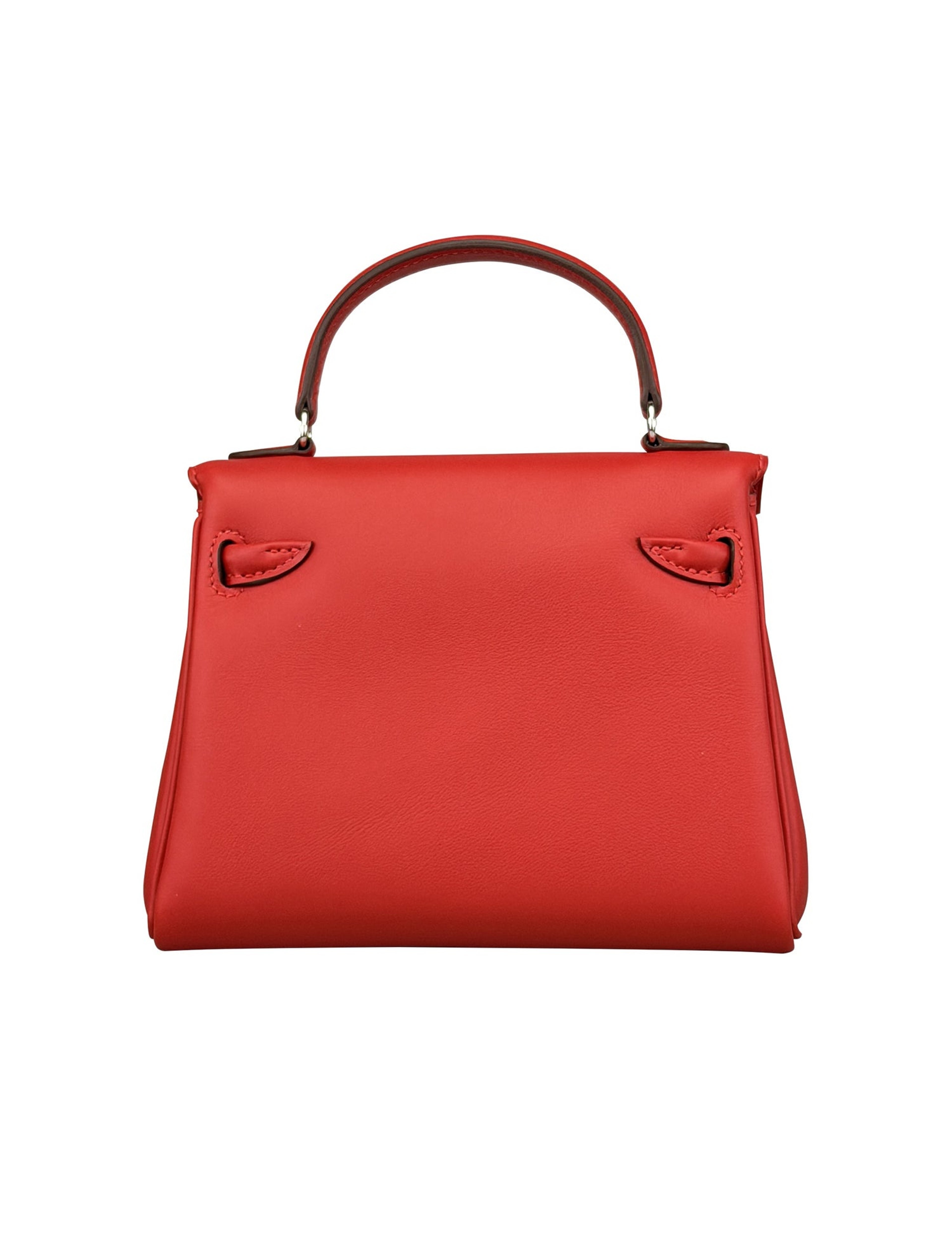 Hermes Kelly Doll 16 Rouge Radieux Rouge H Swift Silver Hardware